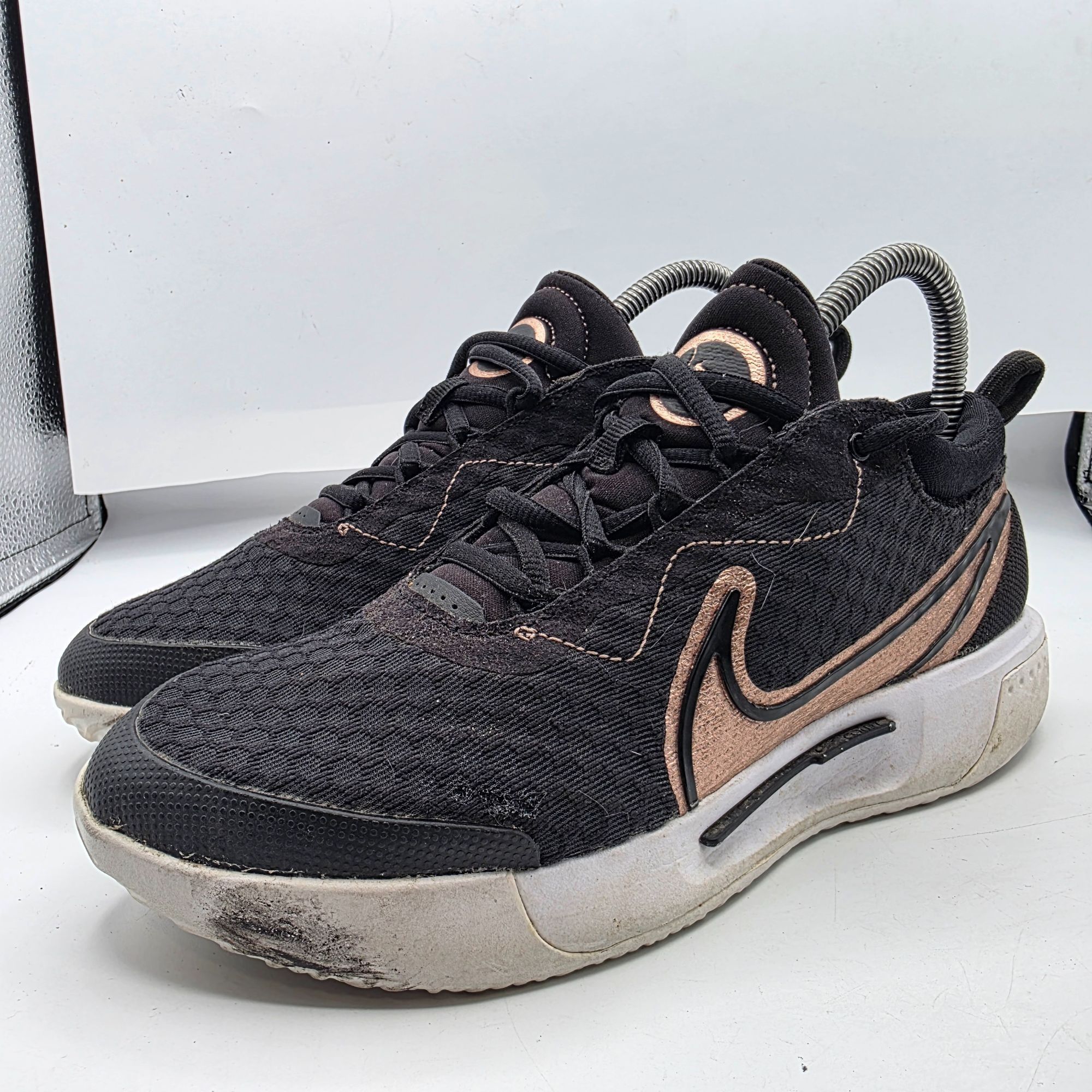 Nike Nike Court Zoom Pro Womens Size 7 Black Tennis Sneakers Perf Size US 7 / IT 37 - 3 Thumbnail