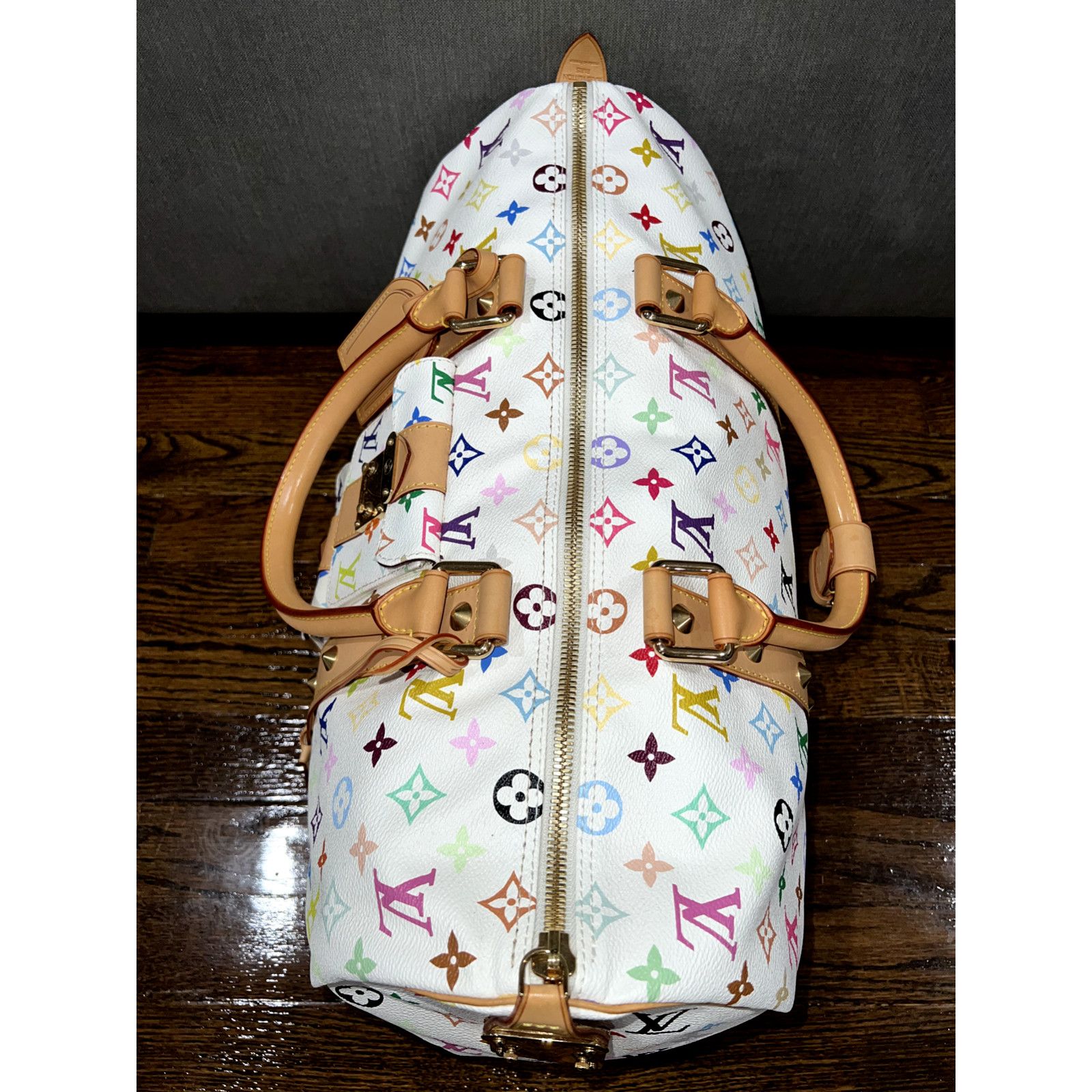 Louis Vuitton Louis Vuitton Keepall White Multicolor Monogram Travel Bag Size ONE SIZE - 8 Thumbnail
