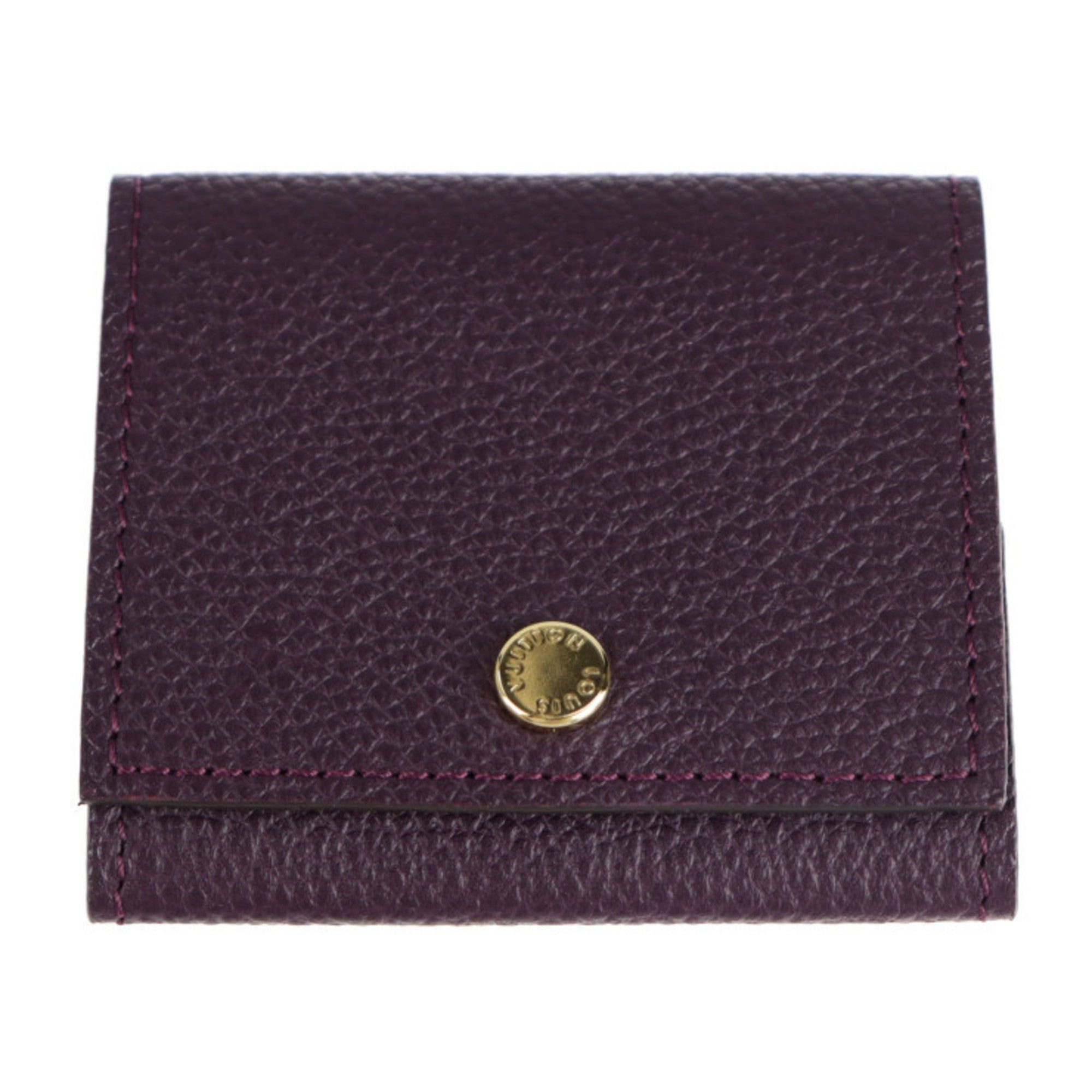 image of Louis Vuitton Etuy Ecouture Other Accessories M61484 Leather Ketch [Purple] Earphone Case in Black,
