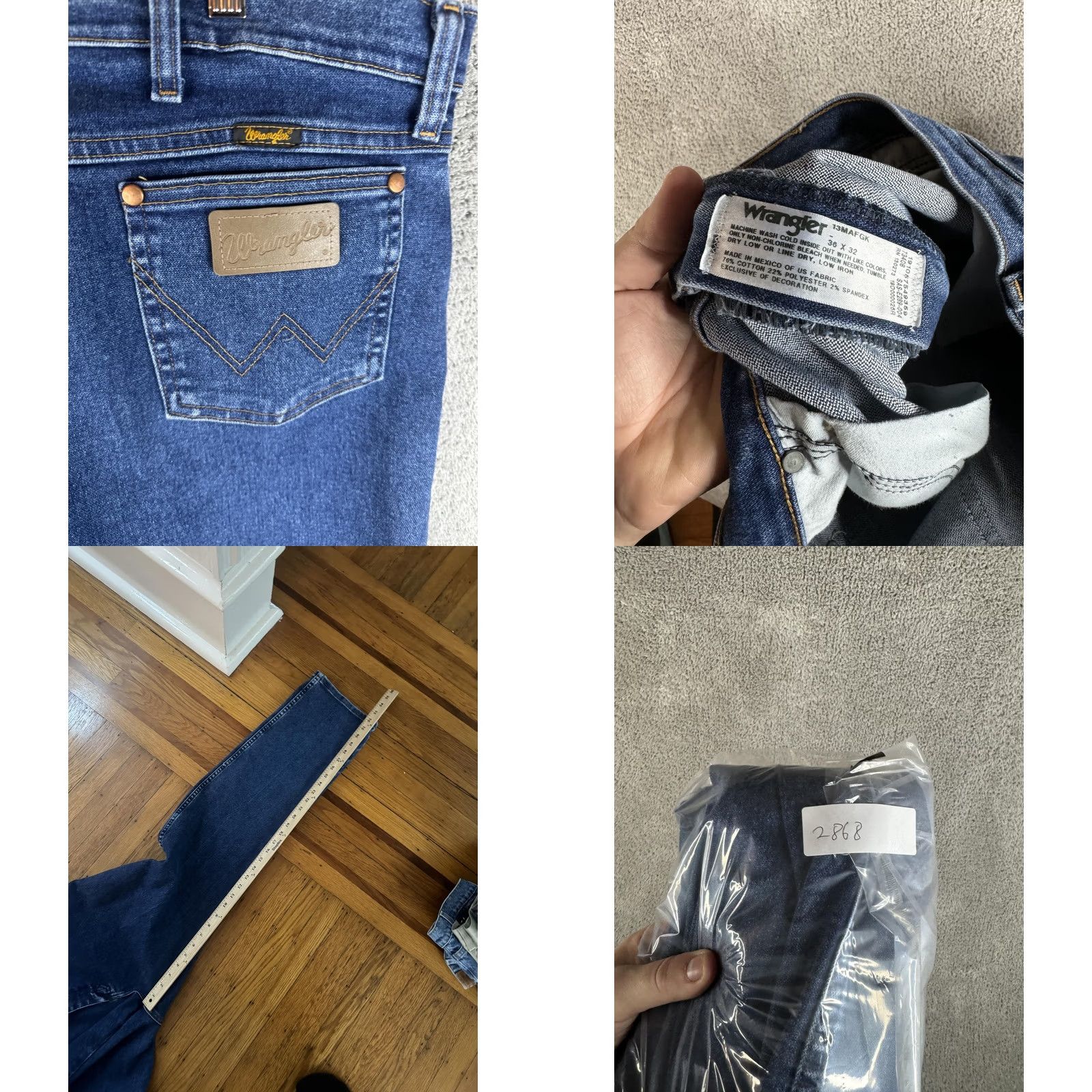 Wrangler Wrangler Jeans Mens 30x32 Blue Denim Straight Leg Stretch Mid Rise Size US 30 / EU 46 - 9 Thumbnail