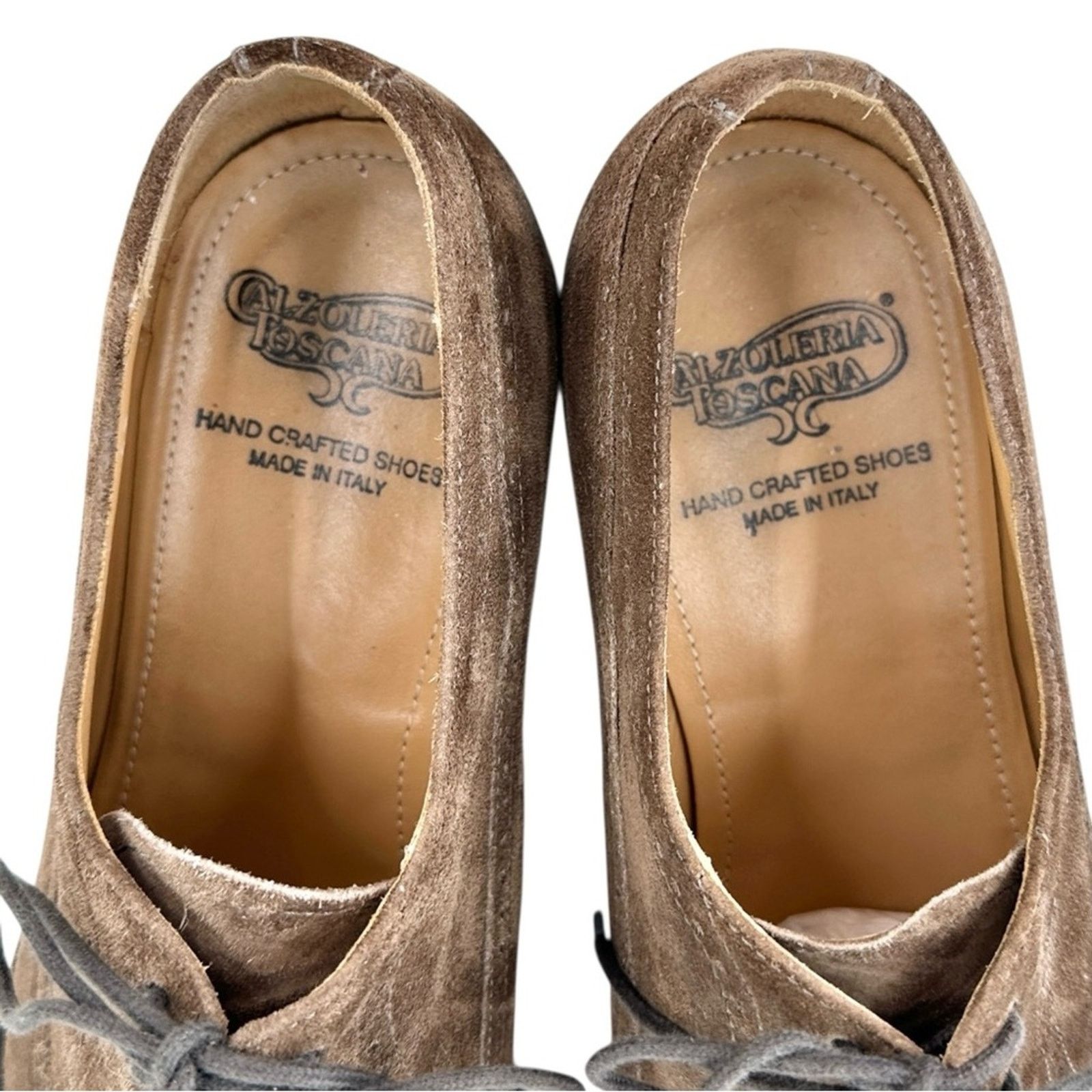 Other Calzoleria Toscana Suede Leather Brogue Cup Toe Oxfords Size US 10 / EU 43 - 6 Thumbnail