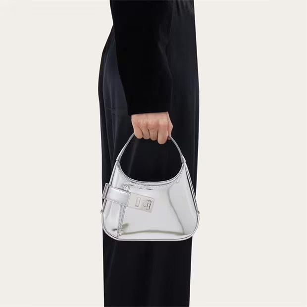 Salvatore Ferragamo o1s1rm0924 Size: OS / Mini Hobo Bag in Silver Size ONE SIZE - 7 Thumbnail