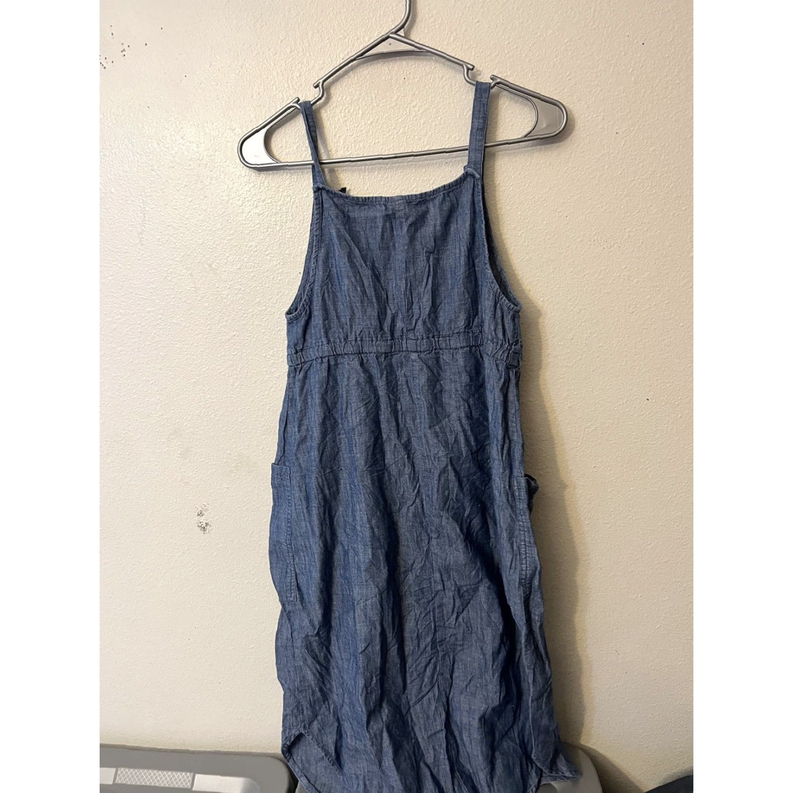 Old Navy Old Navy Maternity Sleeveless Tie Front Cami Dress Chambray Blue Stretch Short Dress Women Size S / US 4 / IT 40 - 2 Thumbnail