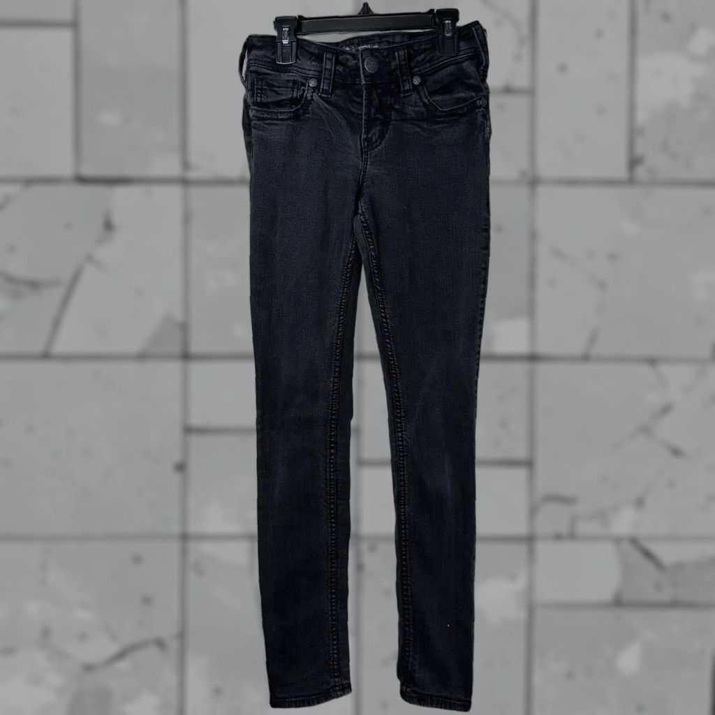 Silver Jeans Co. Silver Jeans Co Suki Mid Skinny Cotton Black Jeans Womens Size 24x31 Size 42" / US 20 - 1 Thumbnail