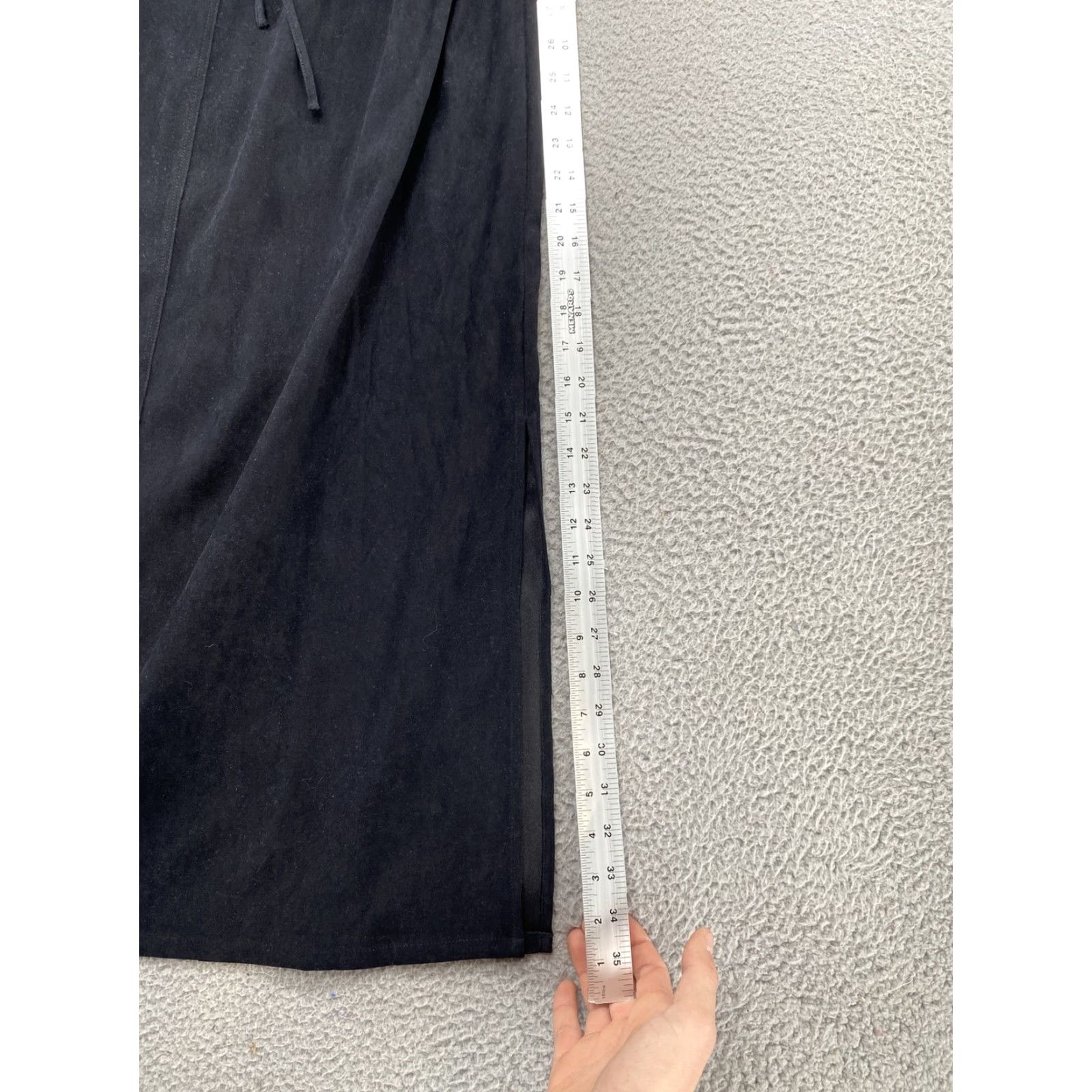 Vintage VINTAGE White Stag Skirt A-Line Long Black Velvet Moleskin Suede Feel JY2K 14/16W NEW Size 36" / US 14 / IT 50 - 6 Thumbnail