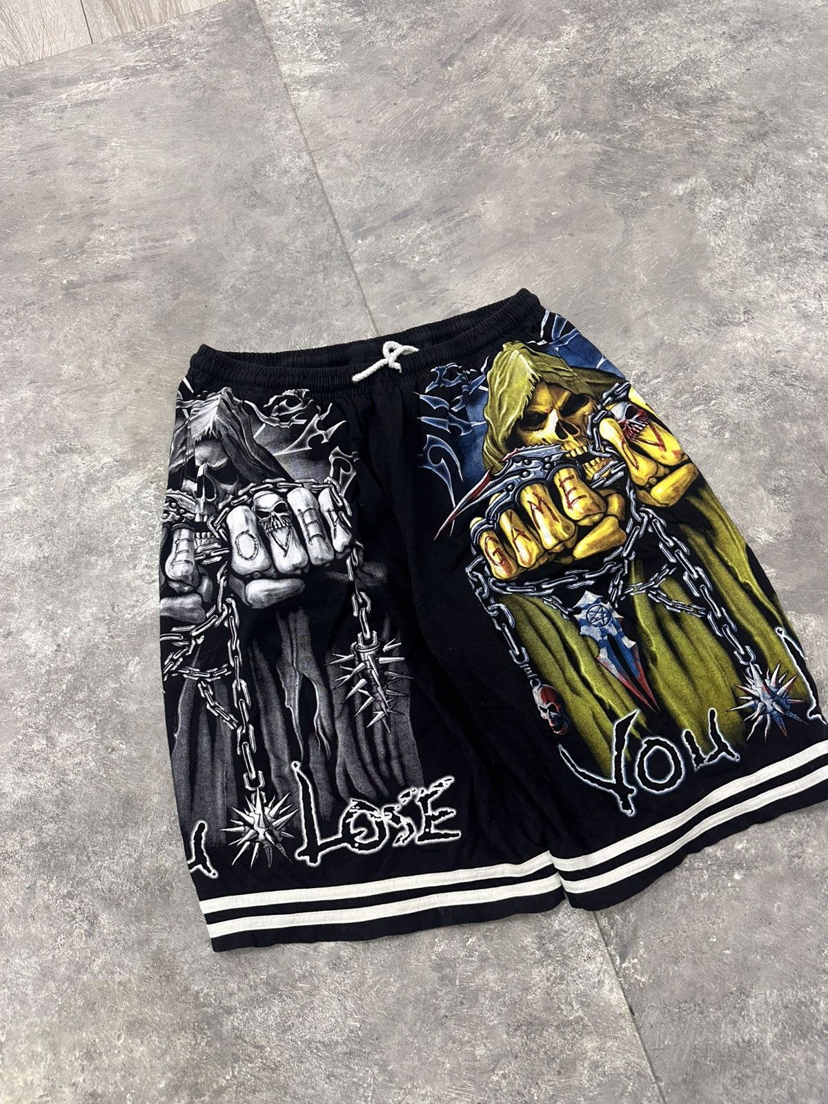 Vintage Baggy Wide Black Y2K Shorts Size US 34 / EU 50 - 4 Thumbnail