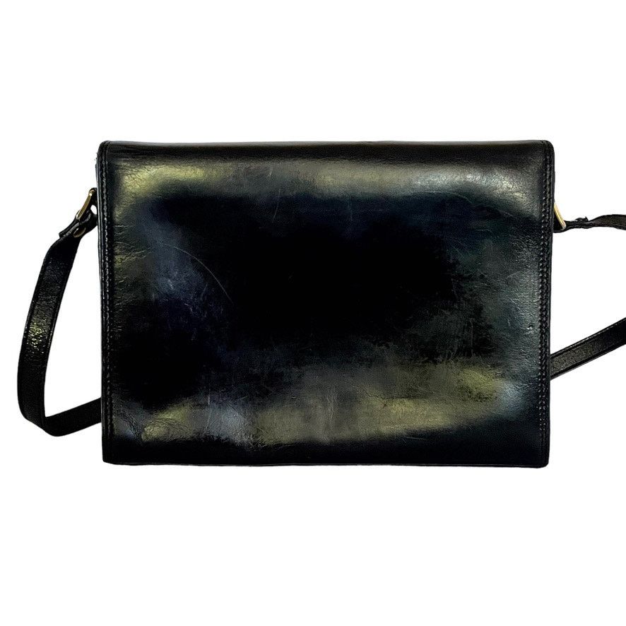 Nordstrom × Vintage Vintage Nordstrom Black Leather Box Purse Crossbody Handbag Size ONE SIZE - 4 Thumbnail