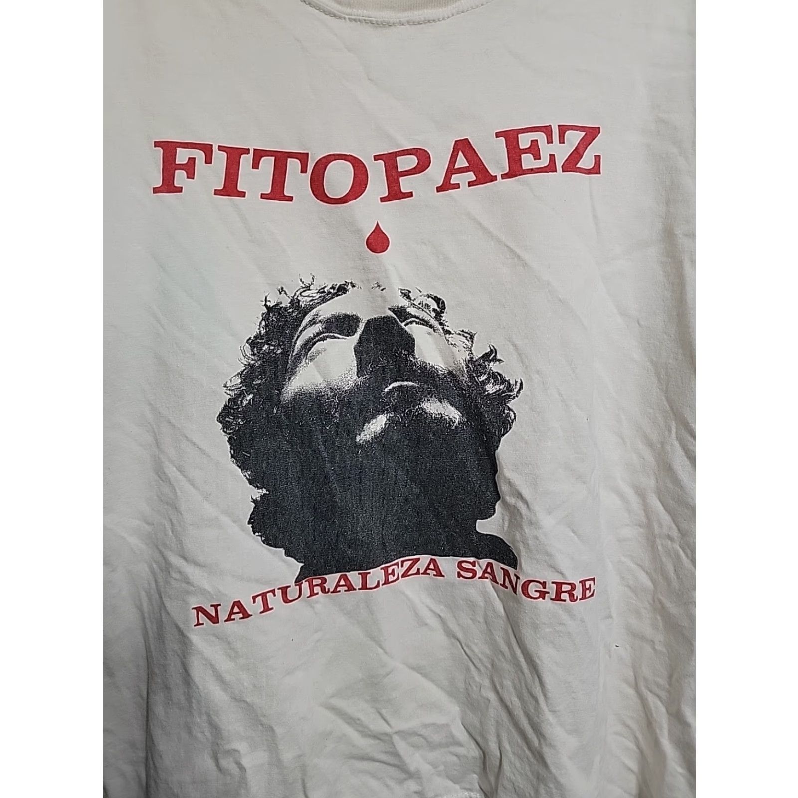 Vintage VINTAGE Fito Paez Naturaleza Sangre Shirt Promo Band Shirt Mens S White Graphic Print All Seasons 100% Cotton Crew Neck Short Sleeve Logo Vintage Yes Size US S / EU 44-46 / 1 - 2 Thumbnail
