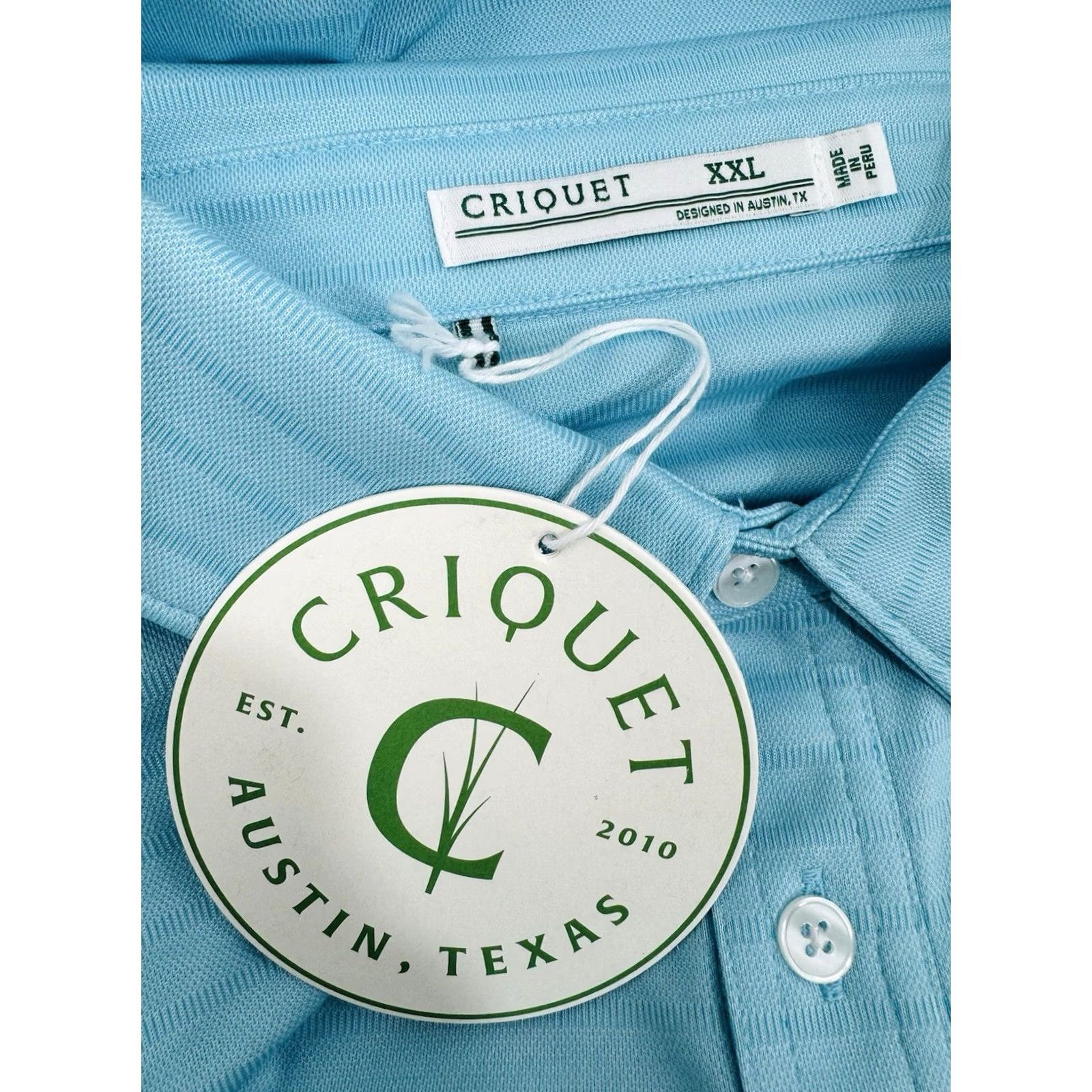 Vintage Criquet Shirt Mens 2XL GREENISH Blue NEW TAG Hidden Stripe Embroidered Logo Lightweight Polo Size US XXL / EU 58 / 5 - 4 Thumbnail