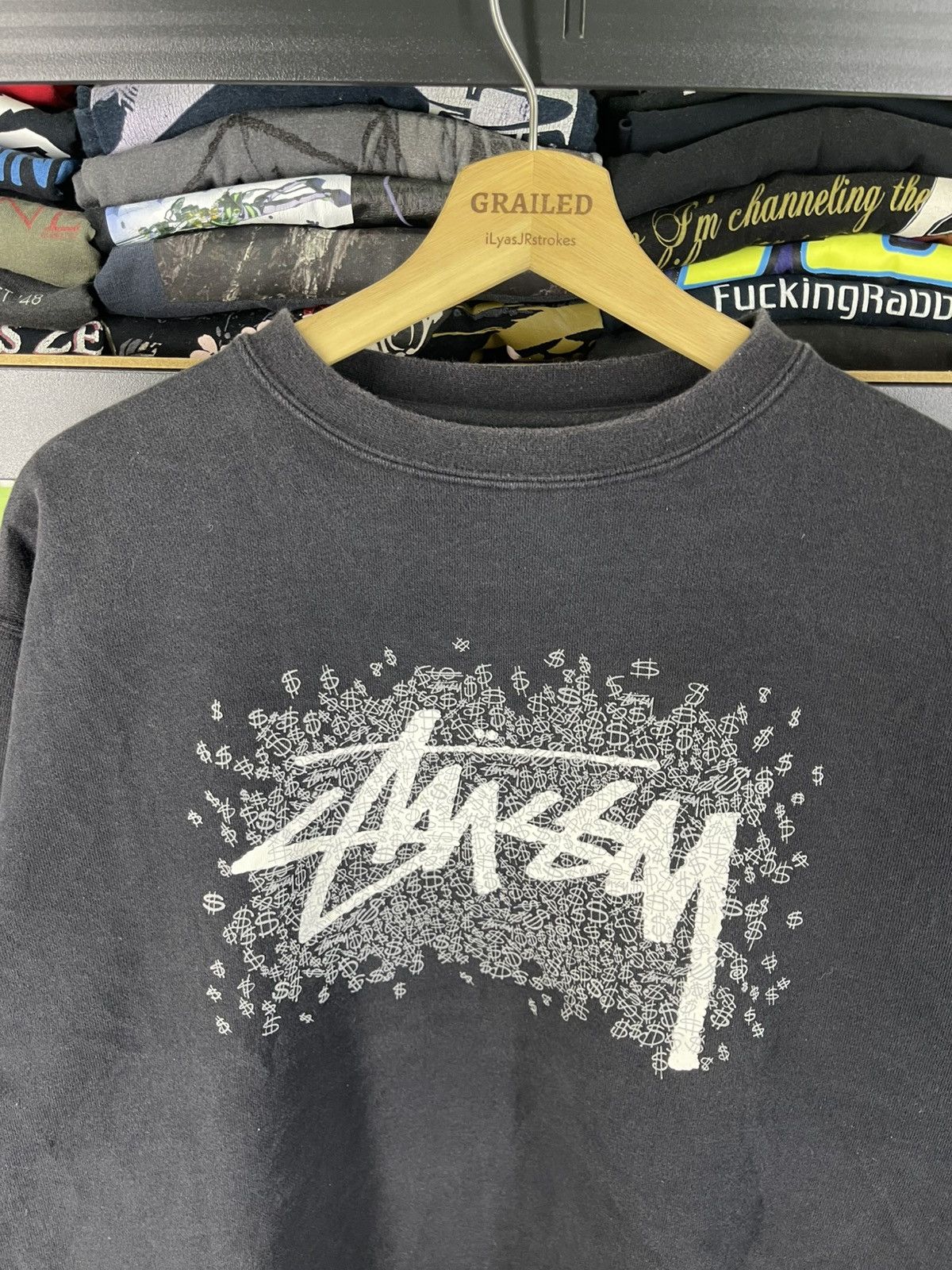 Stussy Vintage Stussy Dollar Sign Pattern Logo Sweatshirt Size US L / EU 52-54 / 3 - 9 Thumbnail