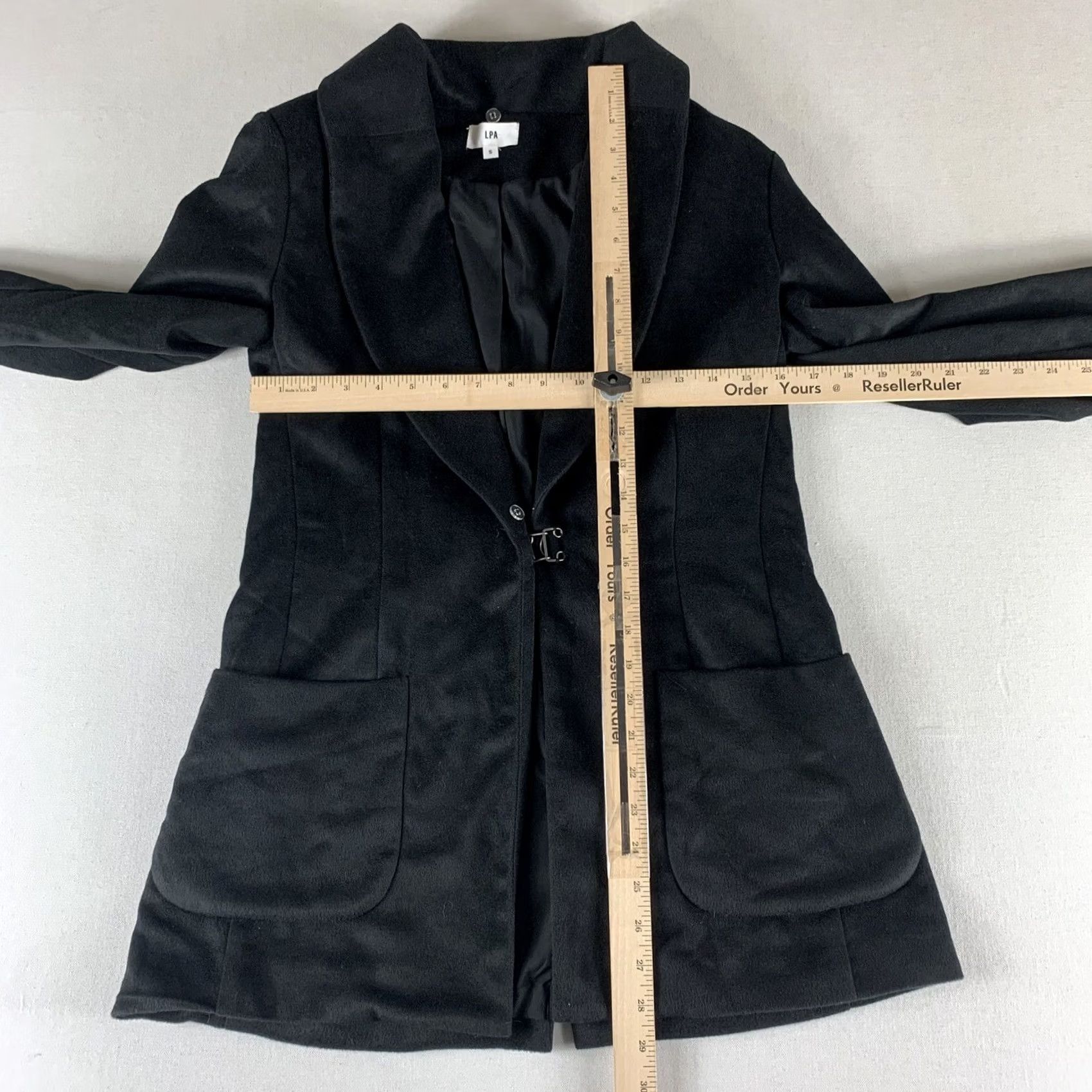 Vintage LPA Blazer Womens Small Black Polyester Hook Latch Button Lovers and Friends Size S / US 4 / IT 40 - 5 Thumbnail