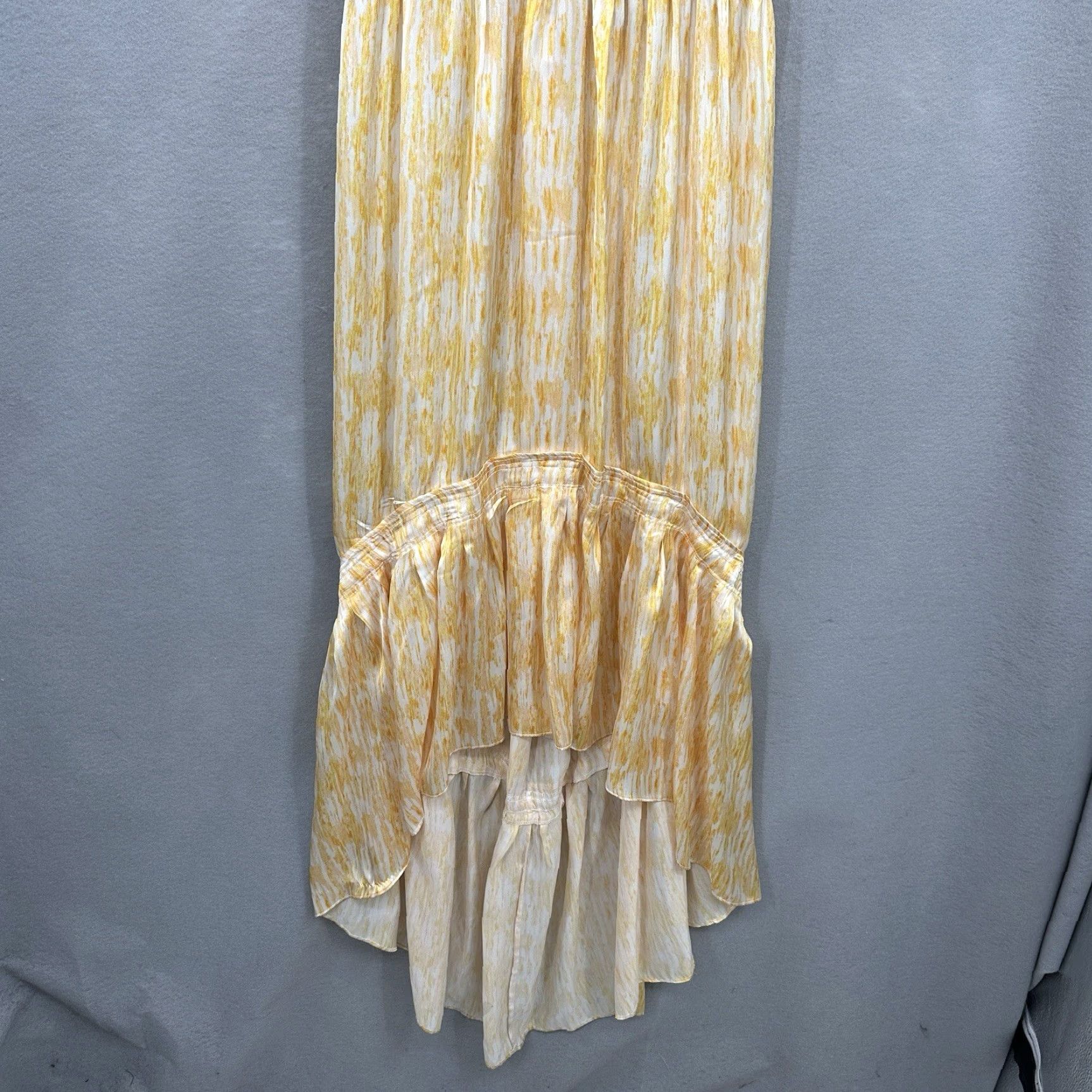 Ramy Brook Ramy Brook Maxi Dress Women Large Yellow Asymmetric Ruffle Halter Solid Bohemian Size L / US 10 / IT 46 - 4 Thumbnail