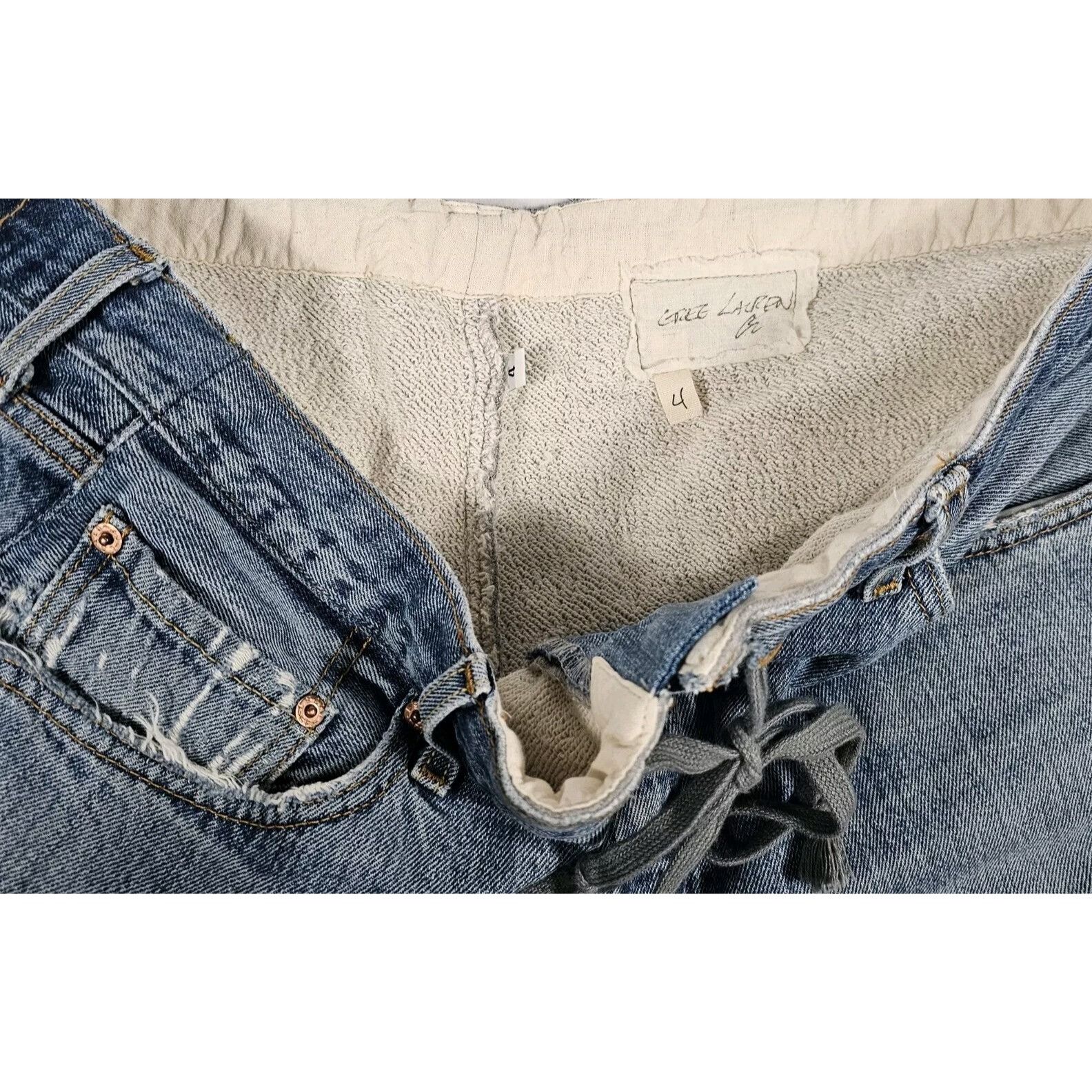 Greg Lauren 50/50 Denim / Terry Nylon Patch Long Pants Size US 40 / EU 56 - 5 Thumbnail