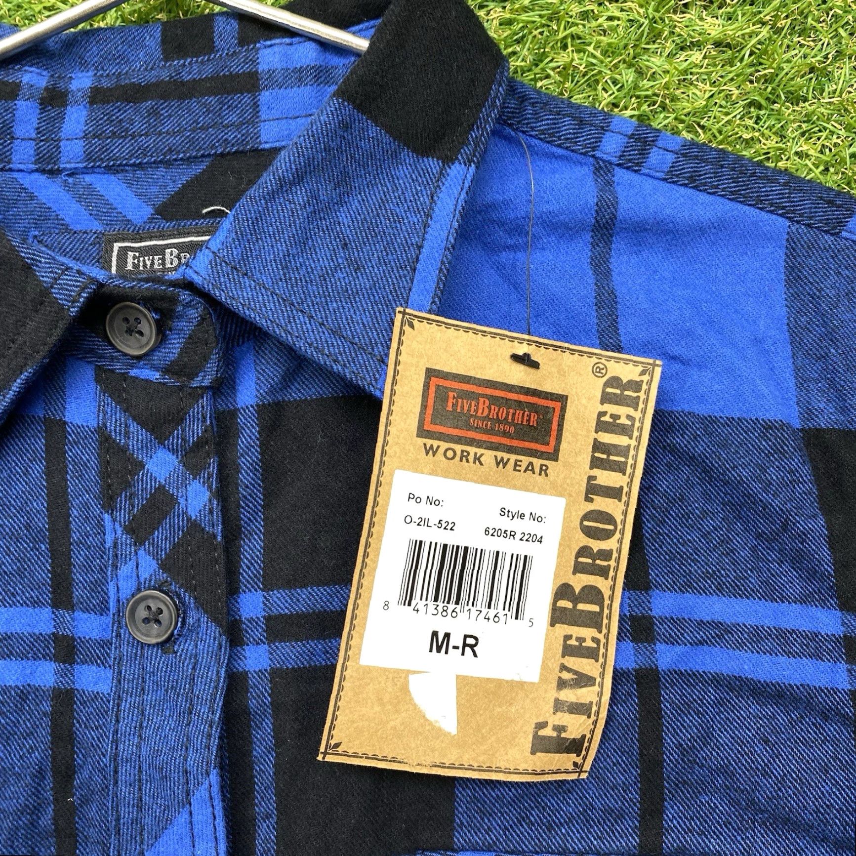 Vintage Five Brother Flannel Shirt Mens M Workwear Plaid Button-Up 90s Outdoor Casual Blue Cotton Flannel Size US M / EU 48-50 / 2 - 6 Thumbnail