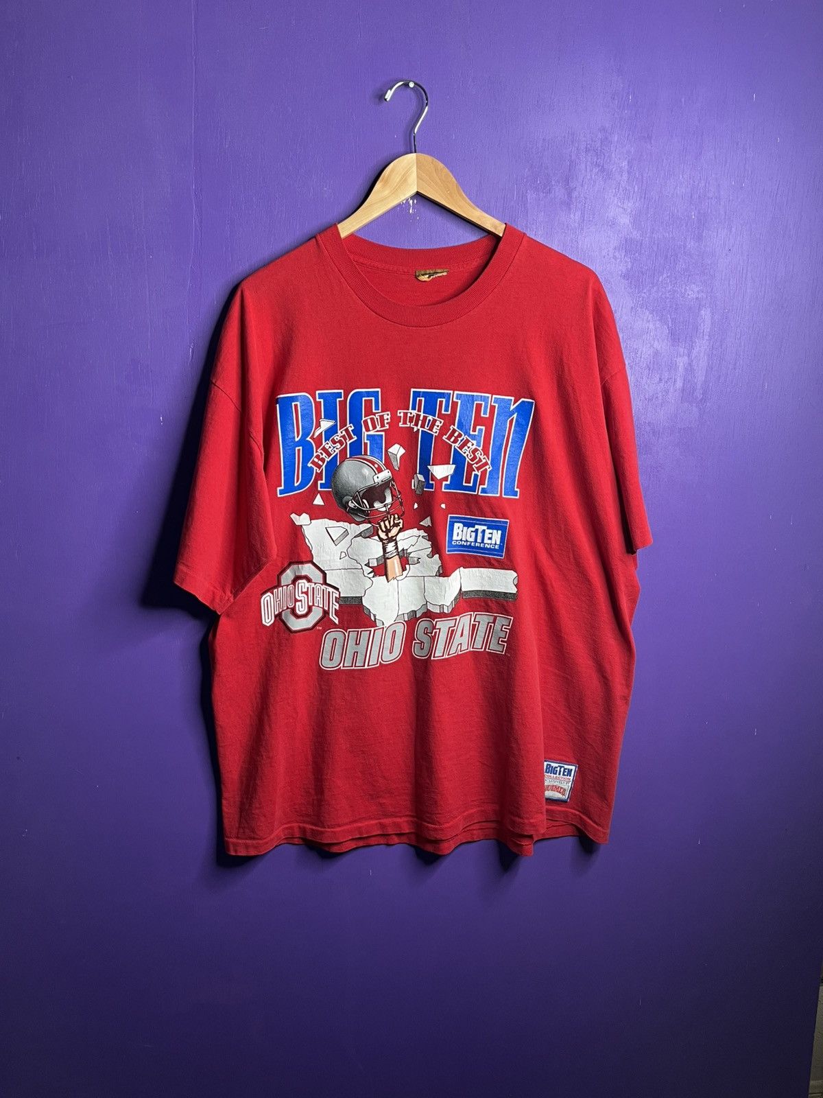 Nutmeg × Vintage Vintage 90s Nutmeg big ten conference Ohio state t-shirt Size US XL / EU 56 / 4 - 1 Thumbnail