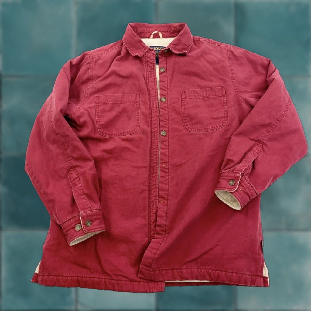 Vintage VINTAGE Woolrich Jacket Red L Womens Overcoat Button Up (Missing Buttons) Size L / US 10 / IT 46 - 1 Thumbnail
