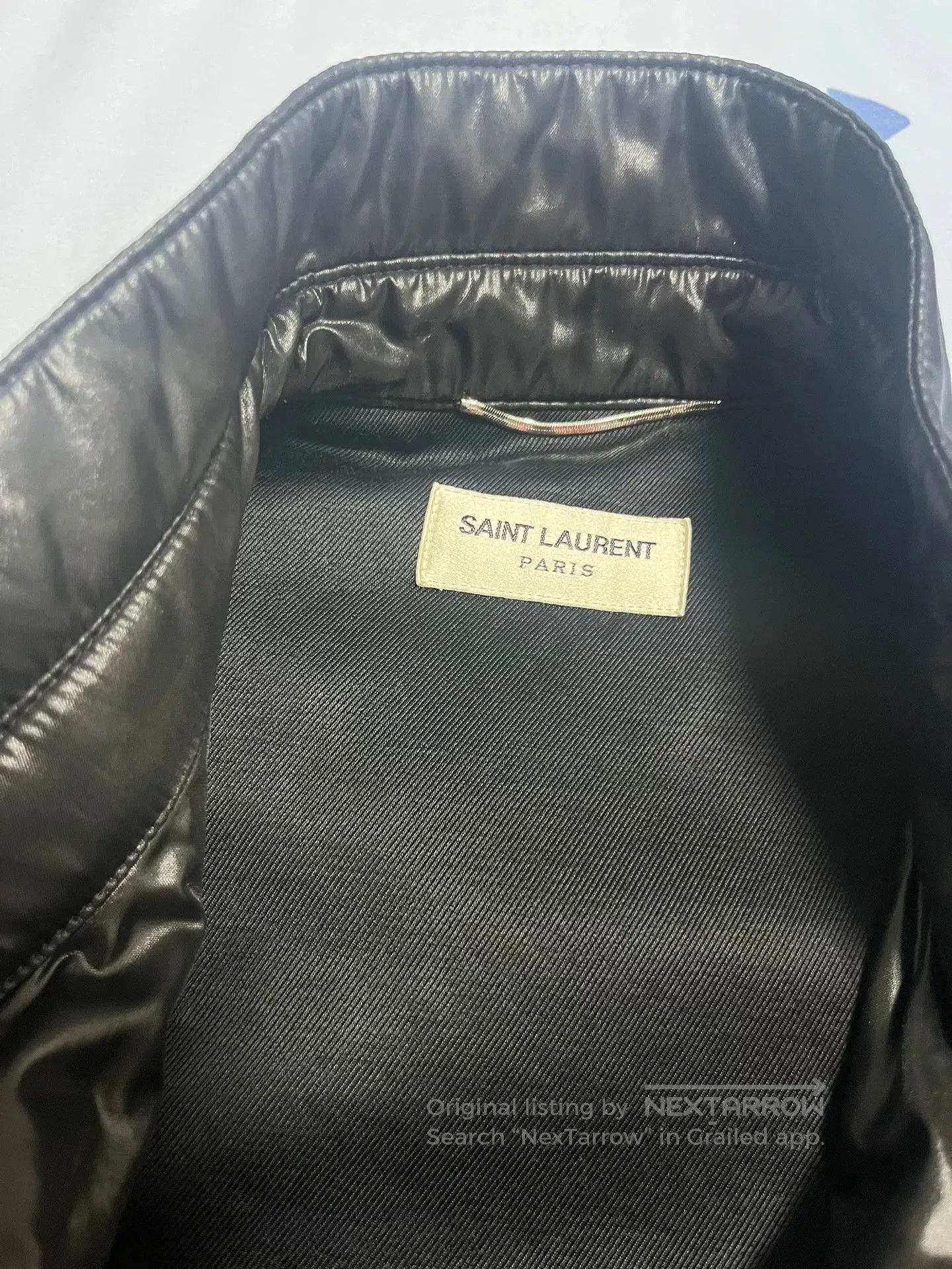 Saint Laurent Paris Saint Laurent Black Shiny Jacket. Size US M / EU 48-50 / 2 - 3 Thumbnail