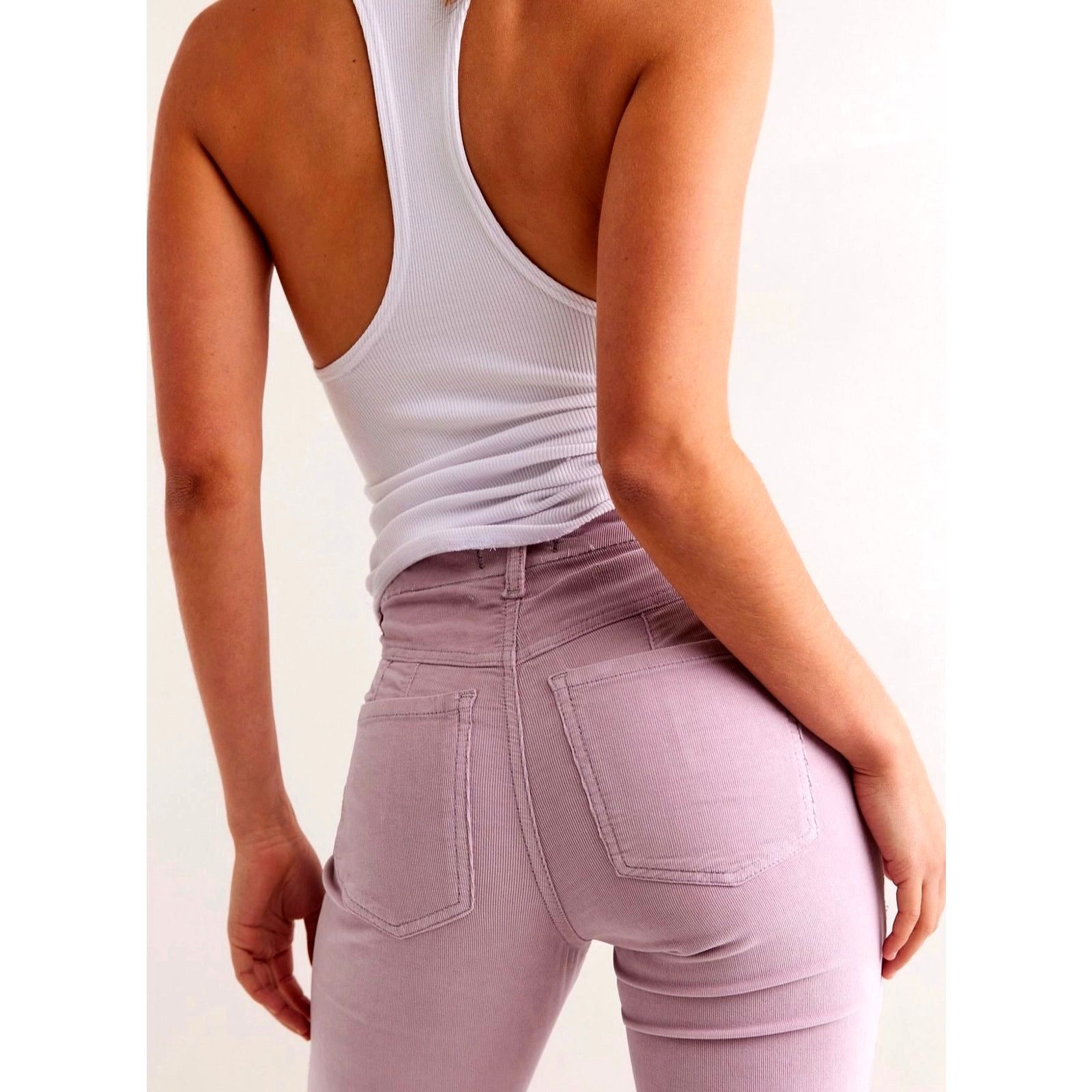 Free People Free People CRVY Karma Cord Flare Jeans Lilac Smoke S Size 28" / US 6 / IT 42 - 2 Thumbnail