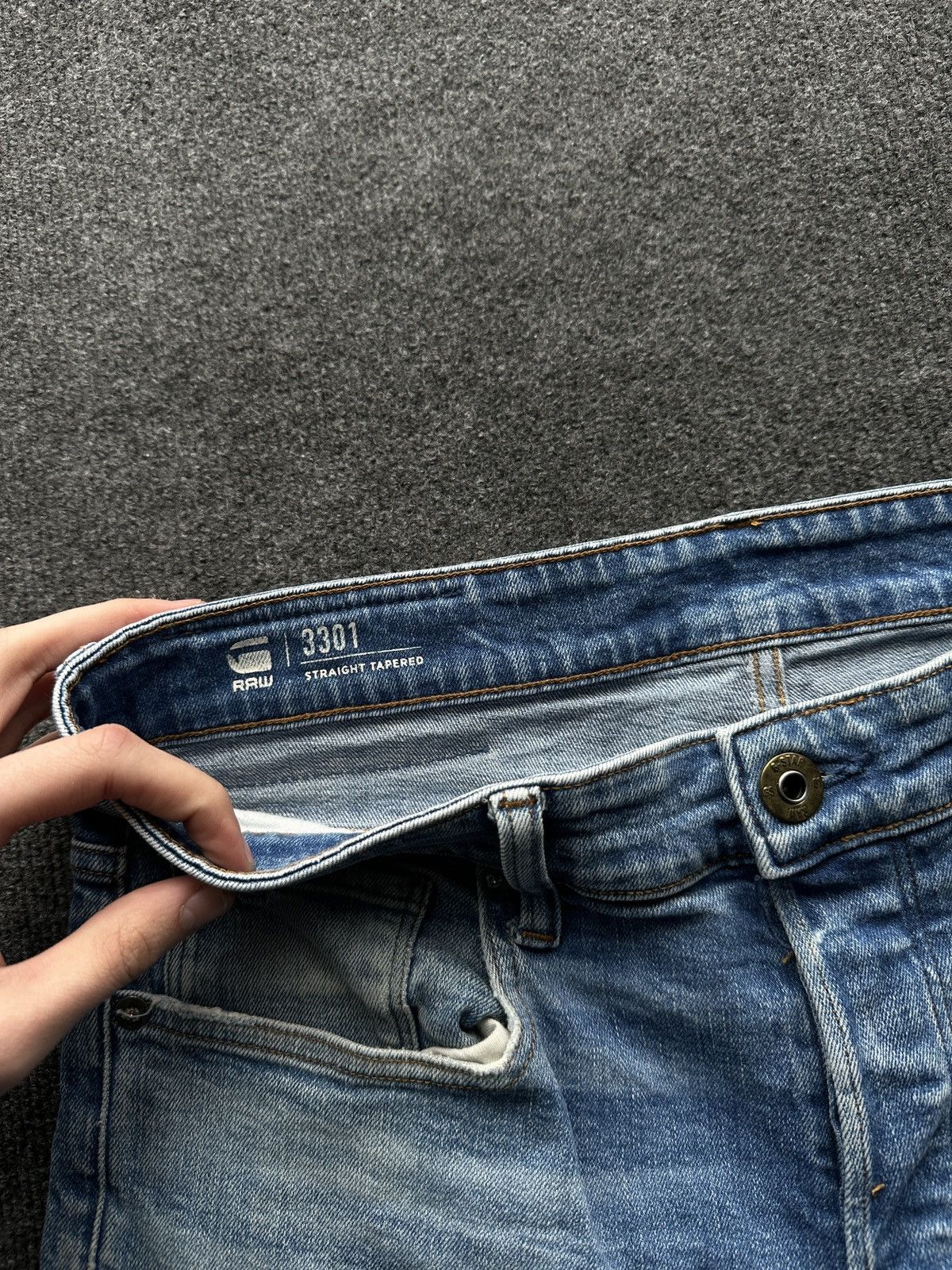 G-Star 🚨 PUNK G STAR RAW 3301 BLUE MEN DENIM JEANS Size US 32 / EU 48 - 8 Thumbnail