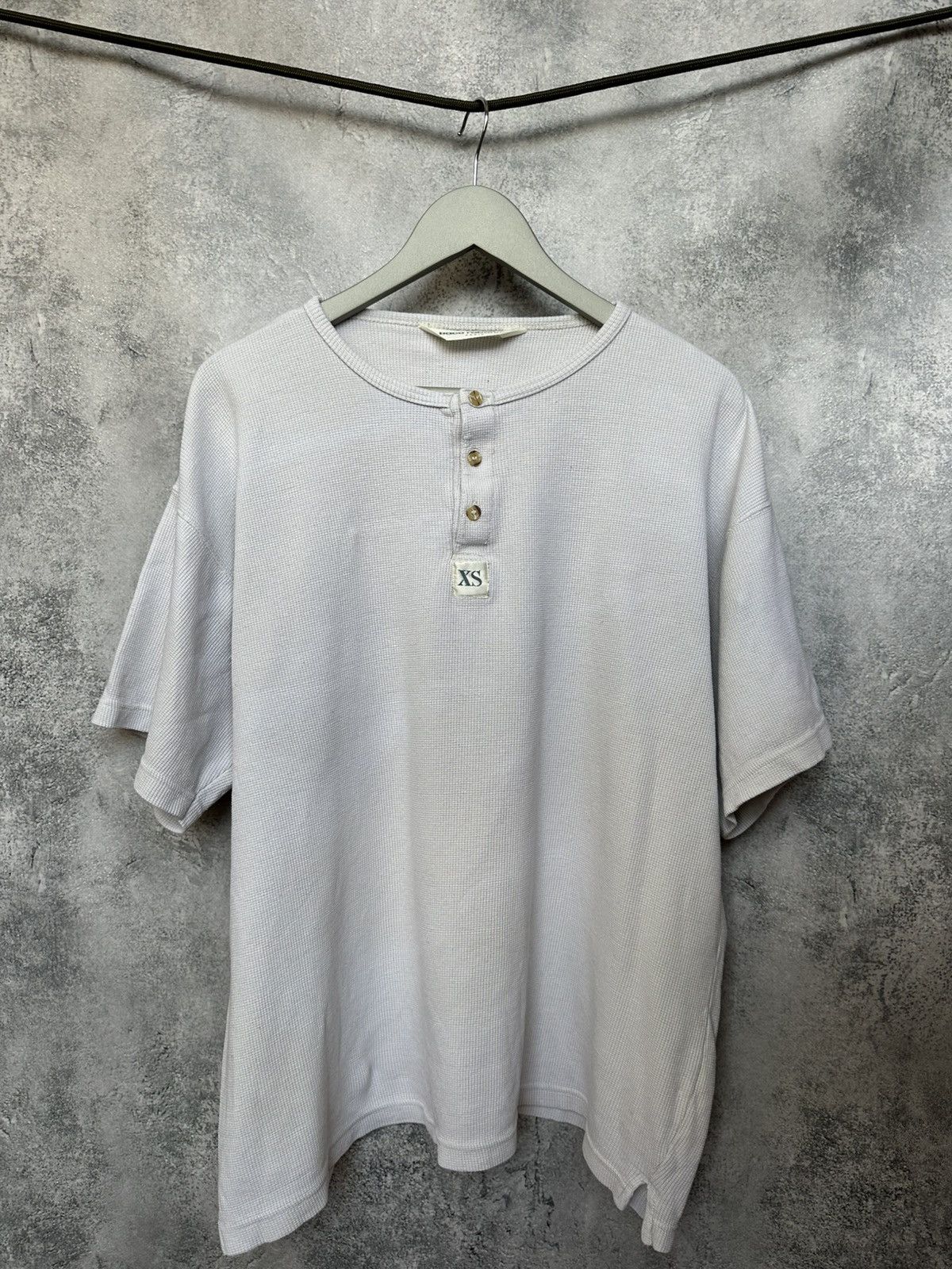 Designer Paco Rabanne Waffle Knit Henley Tee XS Oversized Fit Egypt Size US XS / EU 42 / 0 - 1 Thumbnail