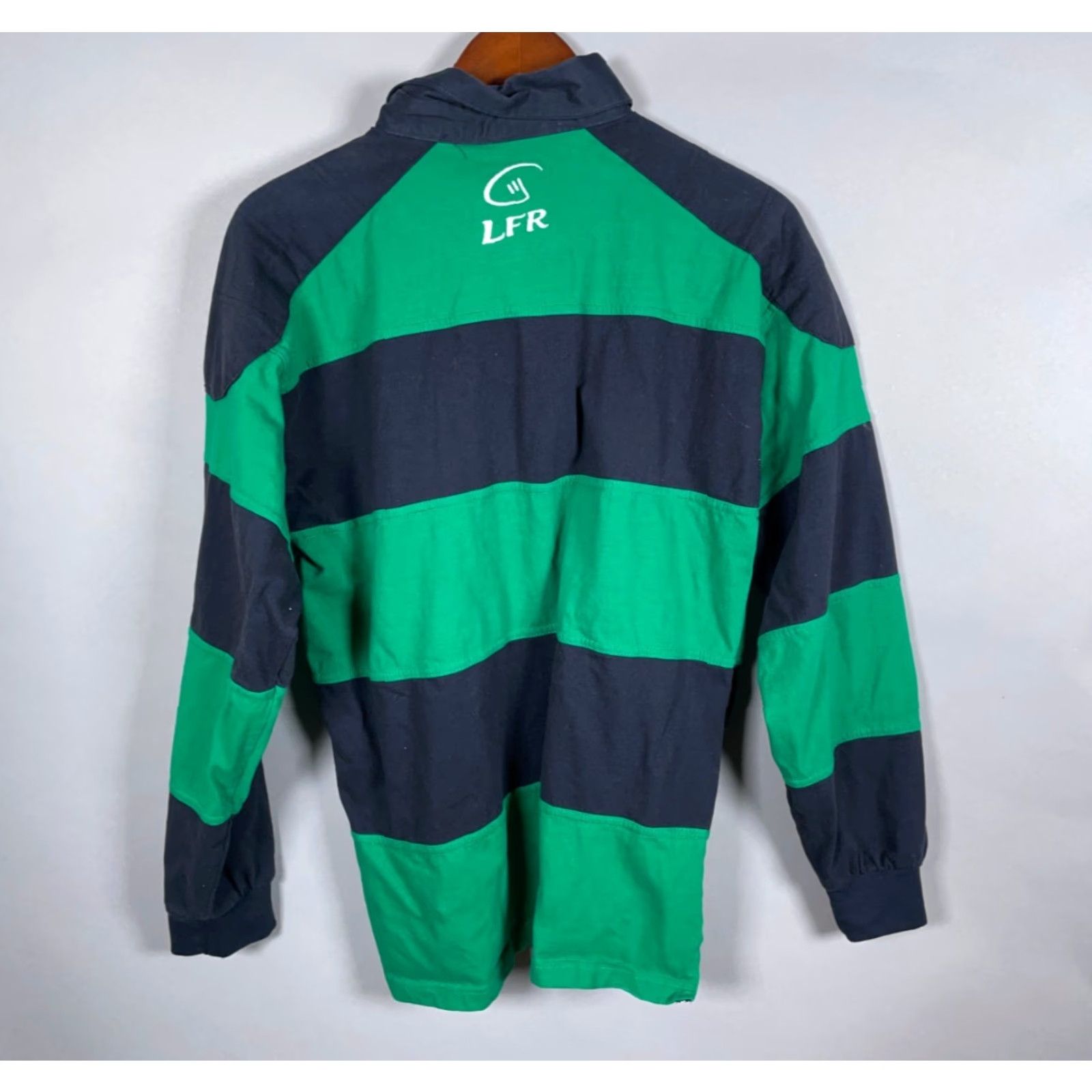 Vintage VINTAGE Live for Rugby Men's Polo Shirt Adult Medium Green Black Striped 90s Casual Embroidered Size US M / EU 48-50 / 2 - 2 Thumbnail