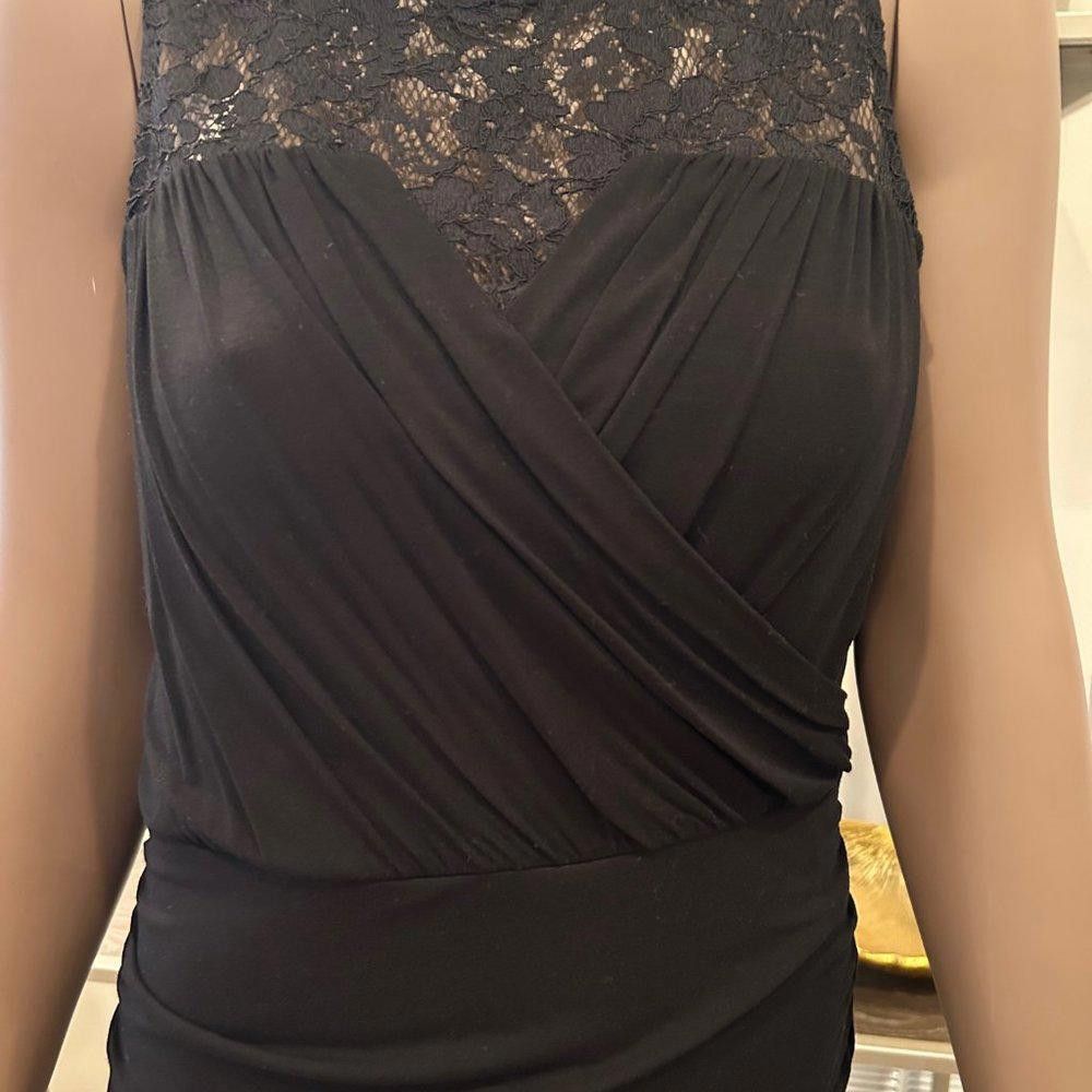 Designer Cynthia Steffe Black Ruched Midi Sleeveless Size M / US 6-8 / IT 42-44 - 3 Thumbnail