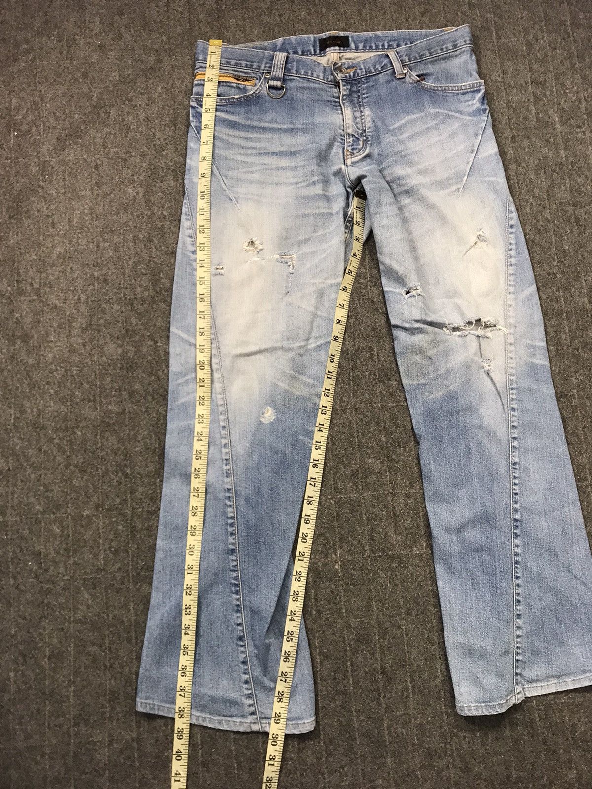 Designer Tete Homme Issey Miyake Cargo Bondage Denim Jeans Pants Size US 33 - 14 Thumbnail