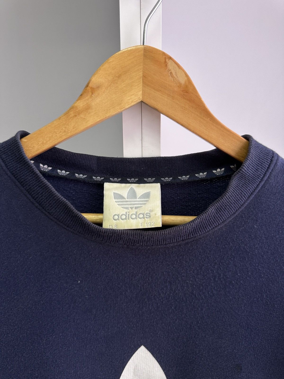 Adidas × Vintage Vintage Adidas Big Logo 90s Navy Sweatshirt Size US L / EU 52-54 / 3 - 6 Thumbnail