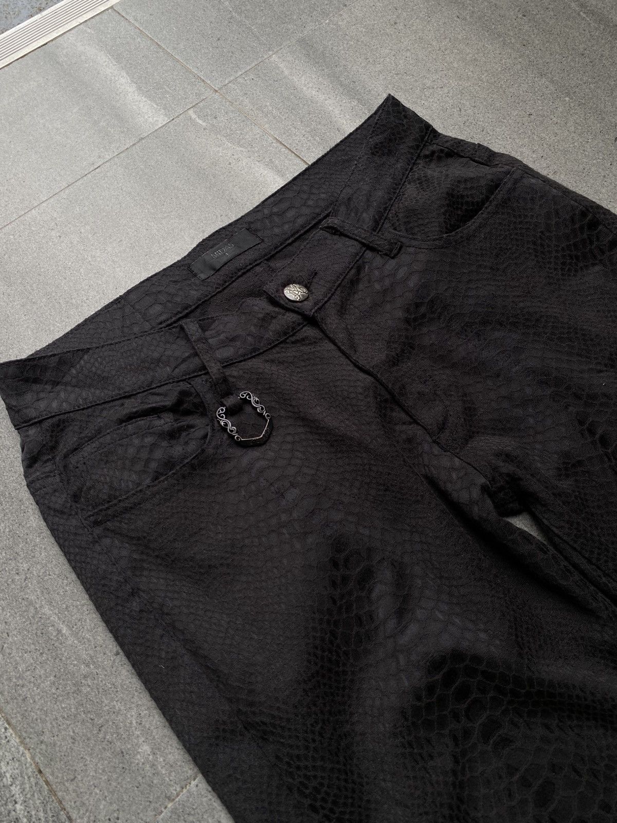 If Six Was Nine Midas Black Snake-Embossed Pants Size US 32 / EU 48 - 4 Thumbnail