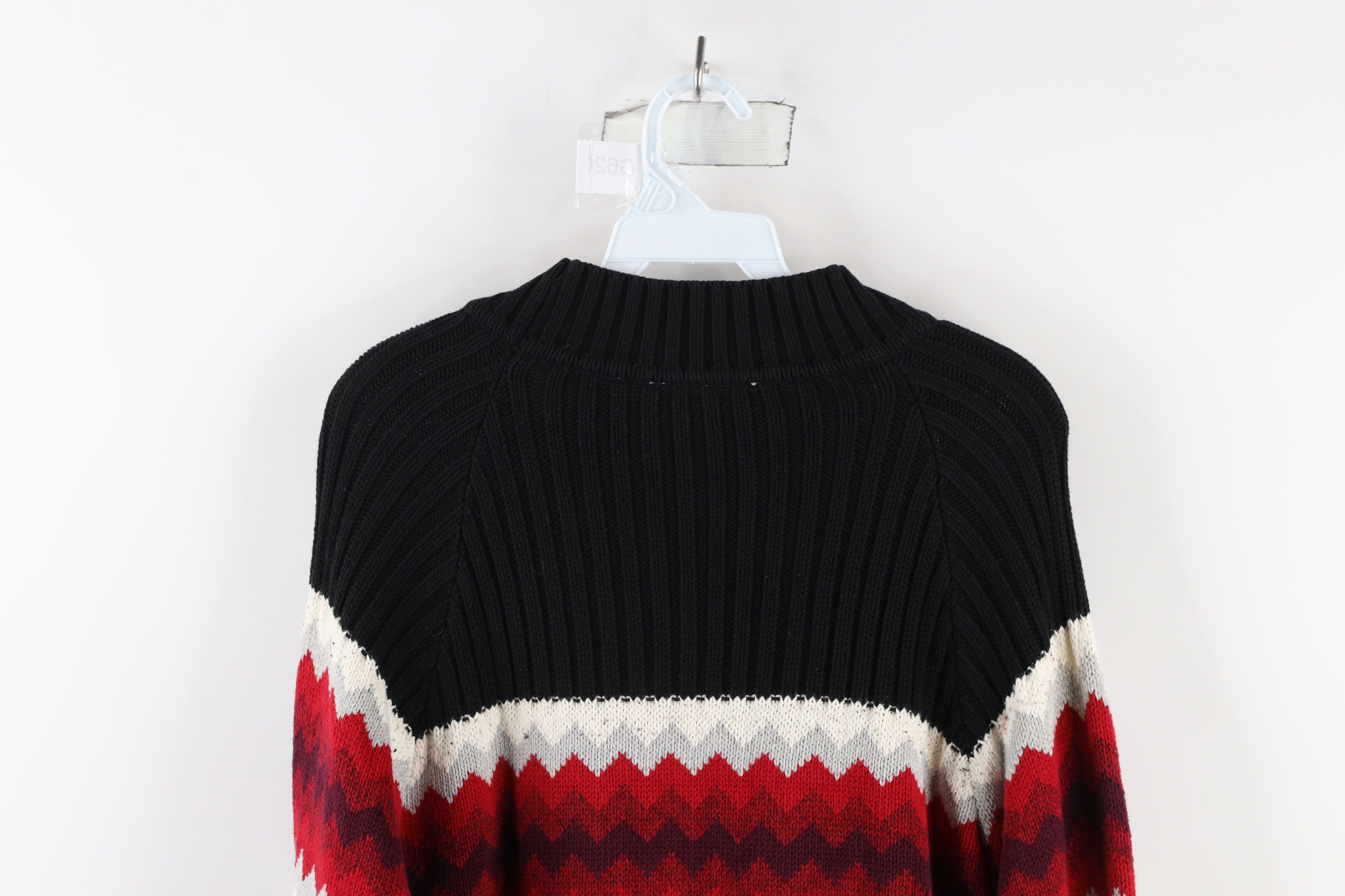 Vintage Vintage 90s Streetwear Chunky Ribbed Knit Mock Neck Sweater Size L / US 10 / IT 46 - 8 Thumbnail