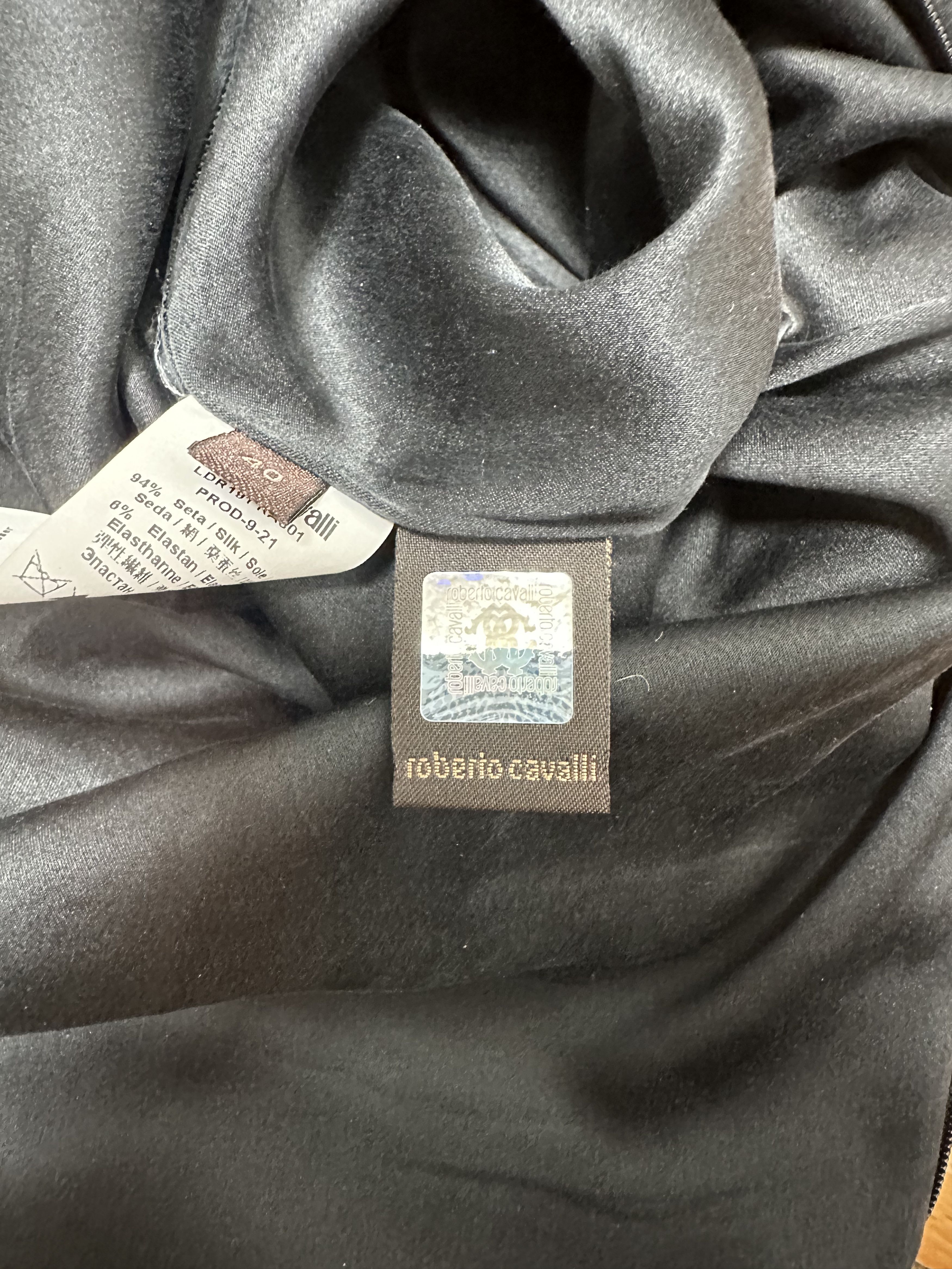 Roberto Cavalli S/S 2021 Silk Black Dress Size S / US 4 / IT 40 - 9 Thumbnail