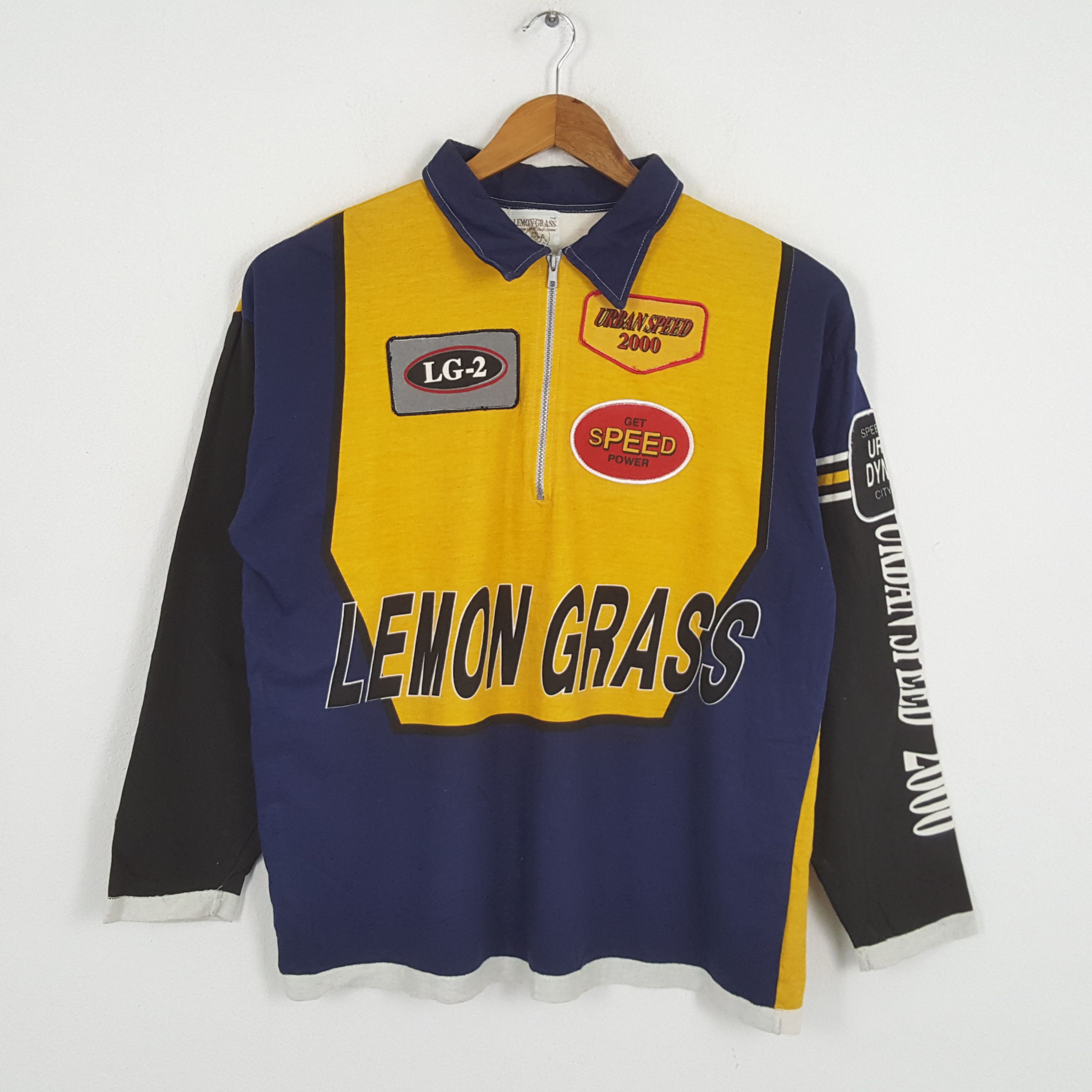 Vintage Vintage LEMON GRASS American Streetwear Racing Sweatshirt Size US XL / EU 56 / 4 - 1 Thumbnail