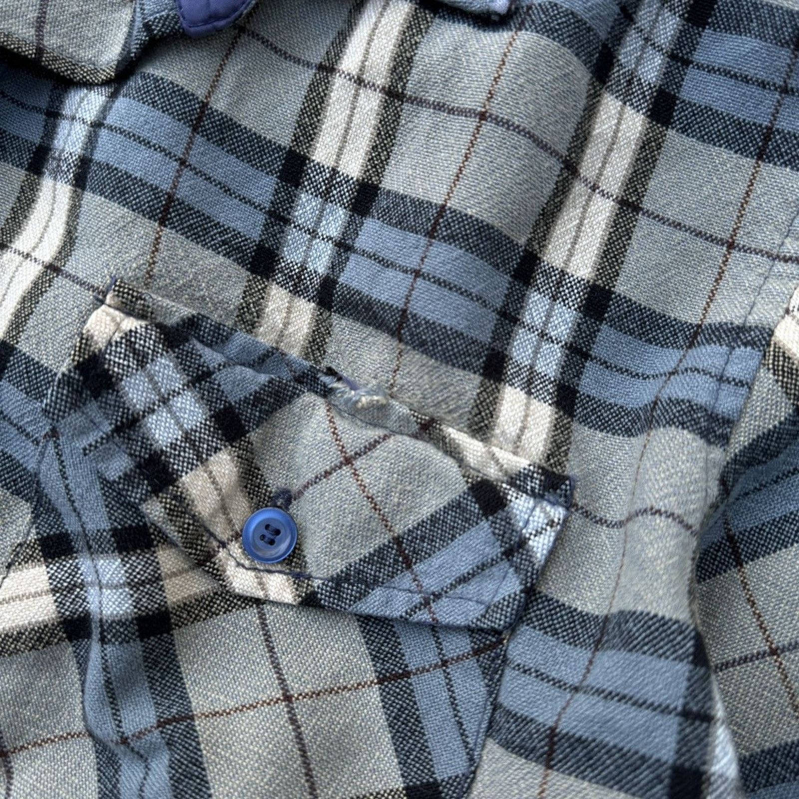 Vintage Thrashed Faded Distressed Plaid Flannel Shirt ERD Grunge Size US XL / EU 56 / 4 - 6 Thumbnail