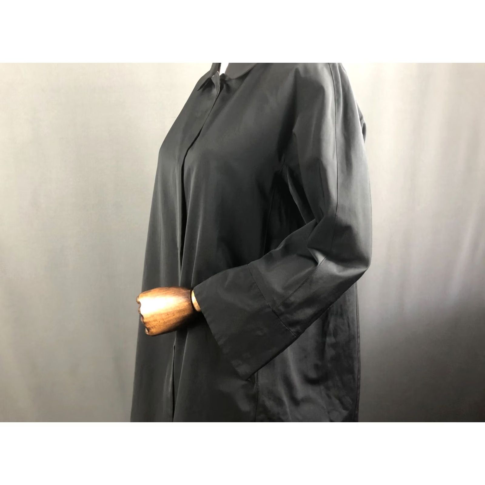 Max Mara 'S Max Mara Trench Coat Size 14 Black Snap Down Polyester Women Size XL / US 12-14 / IT 48-50 - 6 Thumbnail