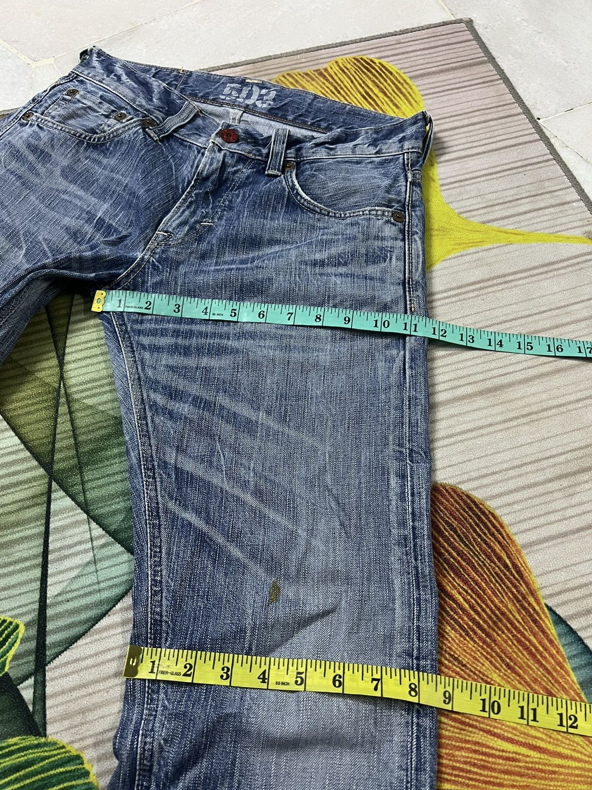 Edwin × If Six Was Nine × Le Grande Bleu (L.G.B.) 💥FLARE💥VINTAGE EDWIN 503 BLUE TRIP JEANS JAPAN Size US 31 - 16 Thumbnail