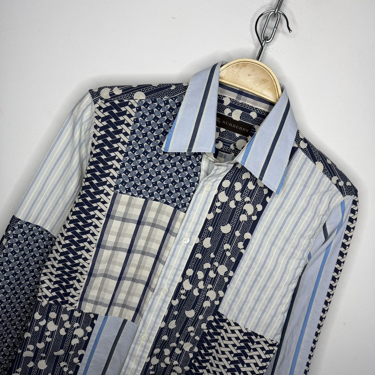 Burberry Burberry Runaway Patchowrk Button Up Shirt Blue Print Size US S / EU 44-46 / 1 - 4 Thumbnail