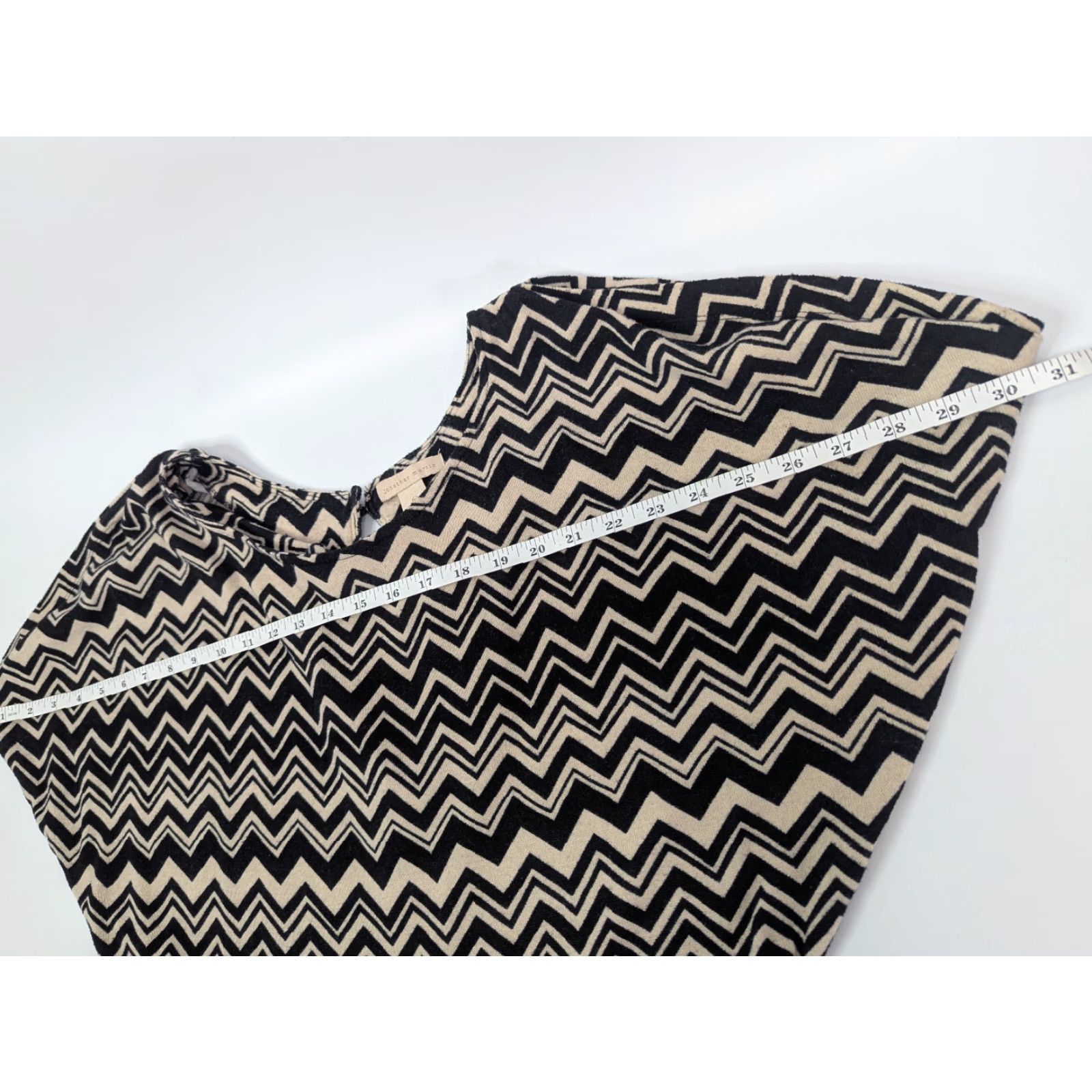 Vintage Jonathan Martin Dress Women Maxi Belted Chevron Knit Black Tan 12 Casual Size XL / US 12-14 / IT 48-50 - 7 Thumbnail