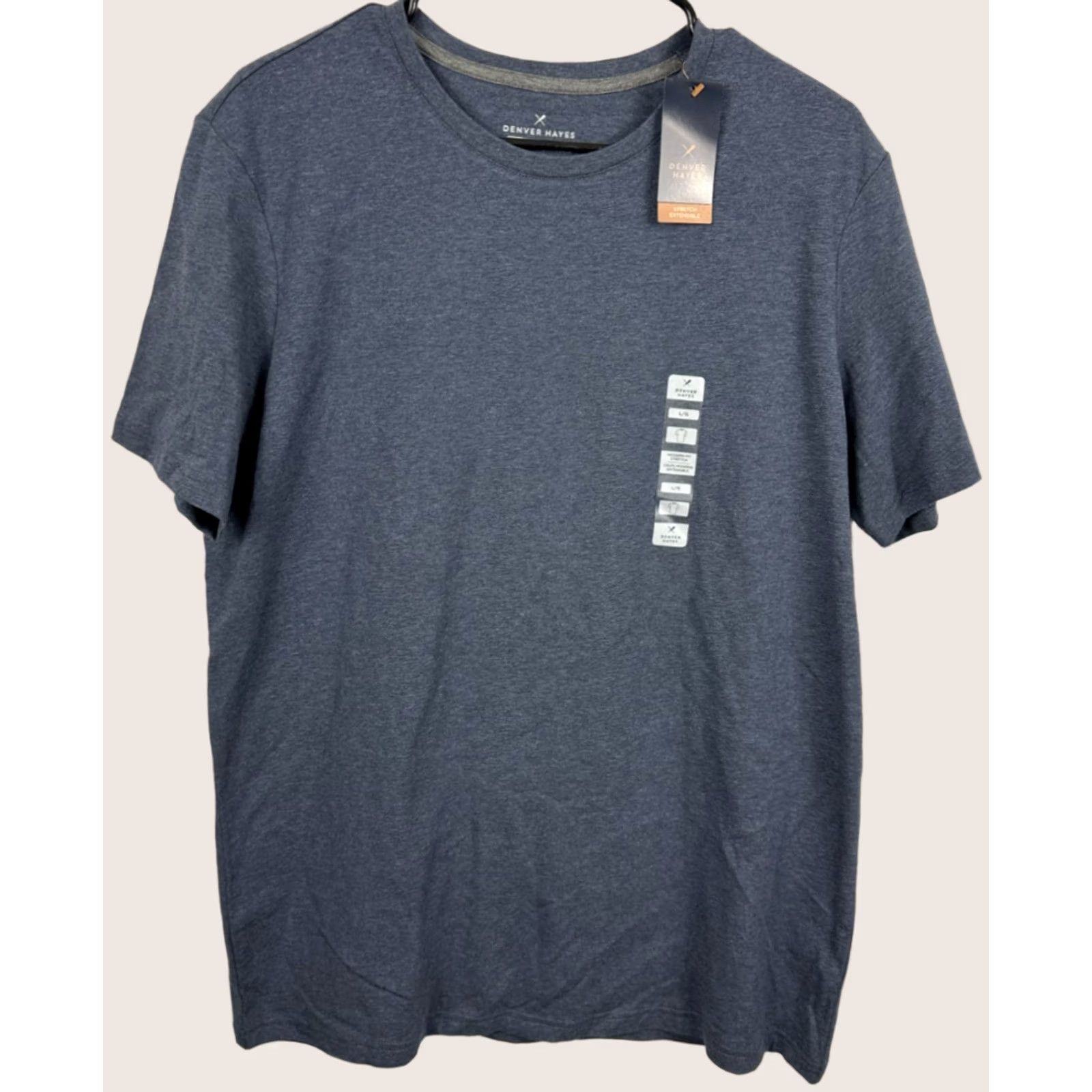 Vintage Denver Hayes Modern Fit Stretch Tee Shirt Blue S/S Mens Large NEW Size US L / EU 52-54 / 3 - 1 Thumbnail