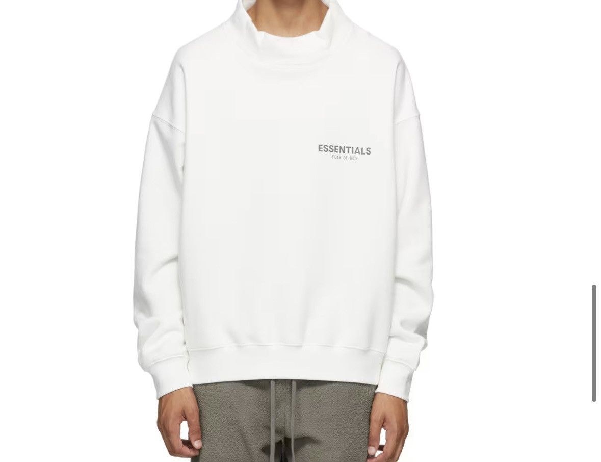 image of Fear Of God X Essentials X Fog Mock Neck 2019! in White, Men's (Size 2XL)