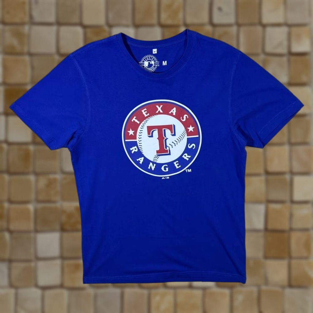 MLB MLB Texas Rangers Big Logo Spellout Baseball Graphic Blue T-Shirt Medium Size US M / EU 48-50 / 2 - 1 Thumbnail