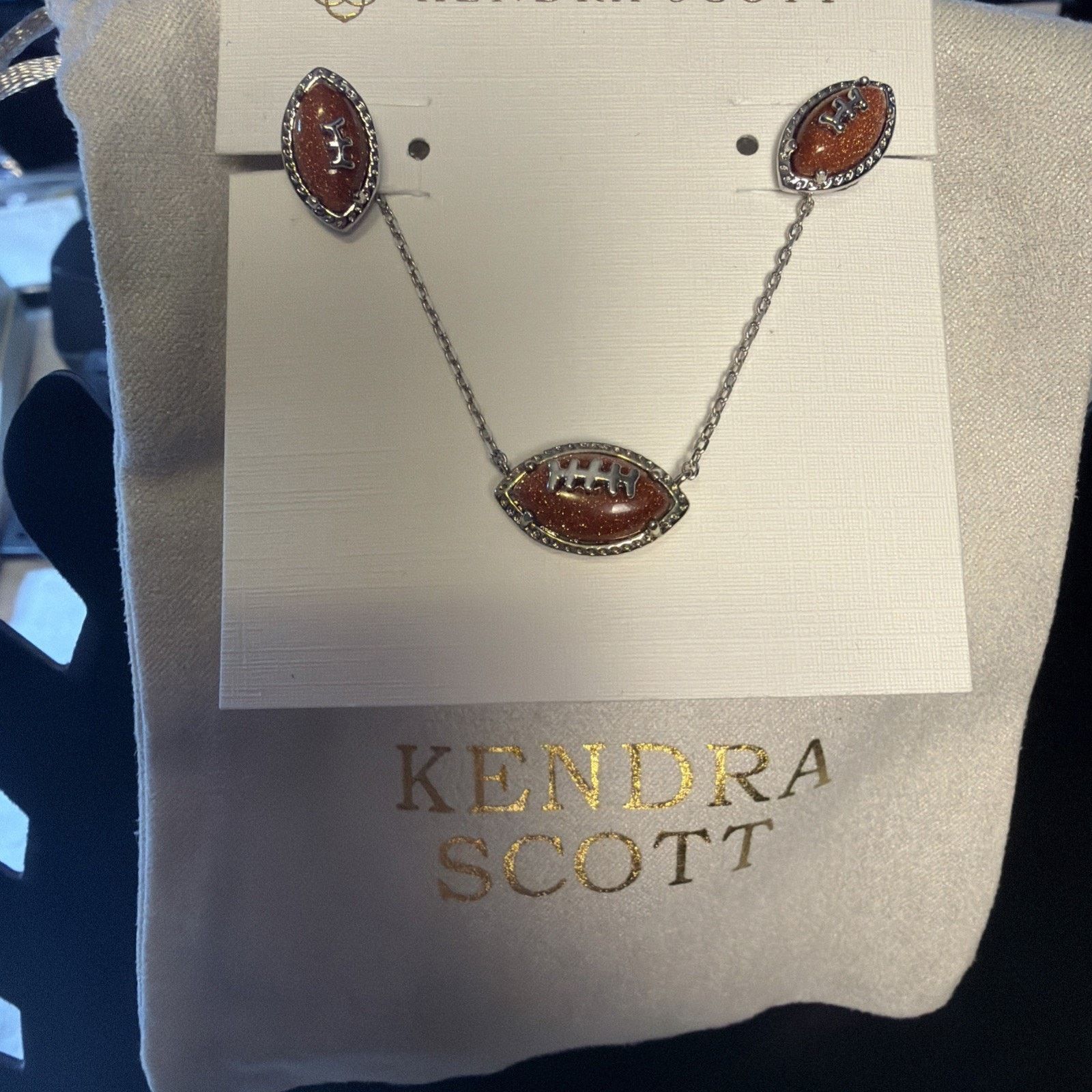 Kendra Scott Kendra Scott Football Set Silver Plated Necklace Earrings Size ONE SIZE - 11 Thumbnail
