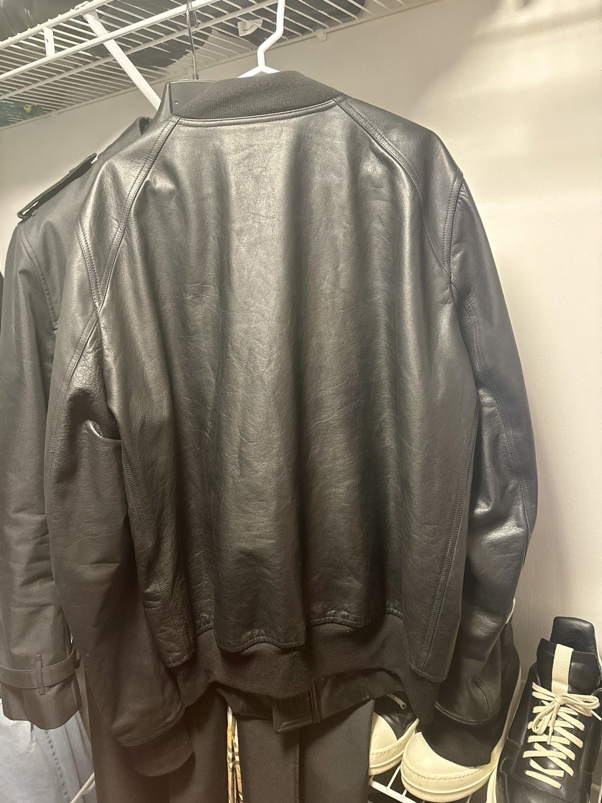 Rick Owens Rick Owens Larry leather bomber Size US XL / EU 56 / 4 - 3 Thumbnail