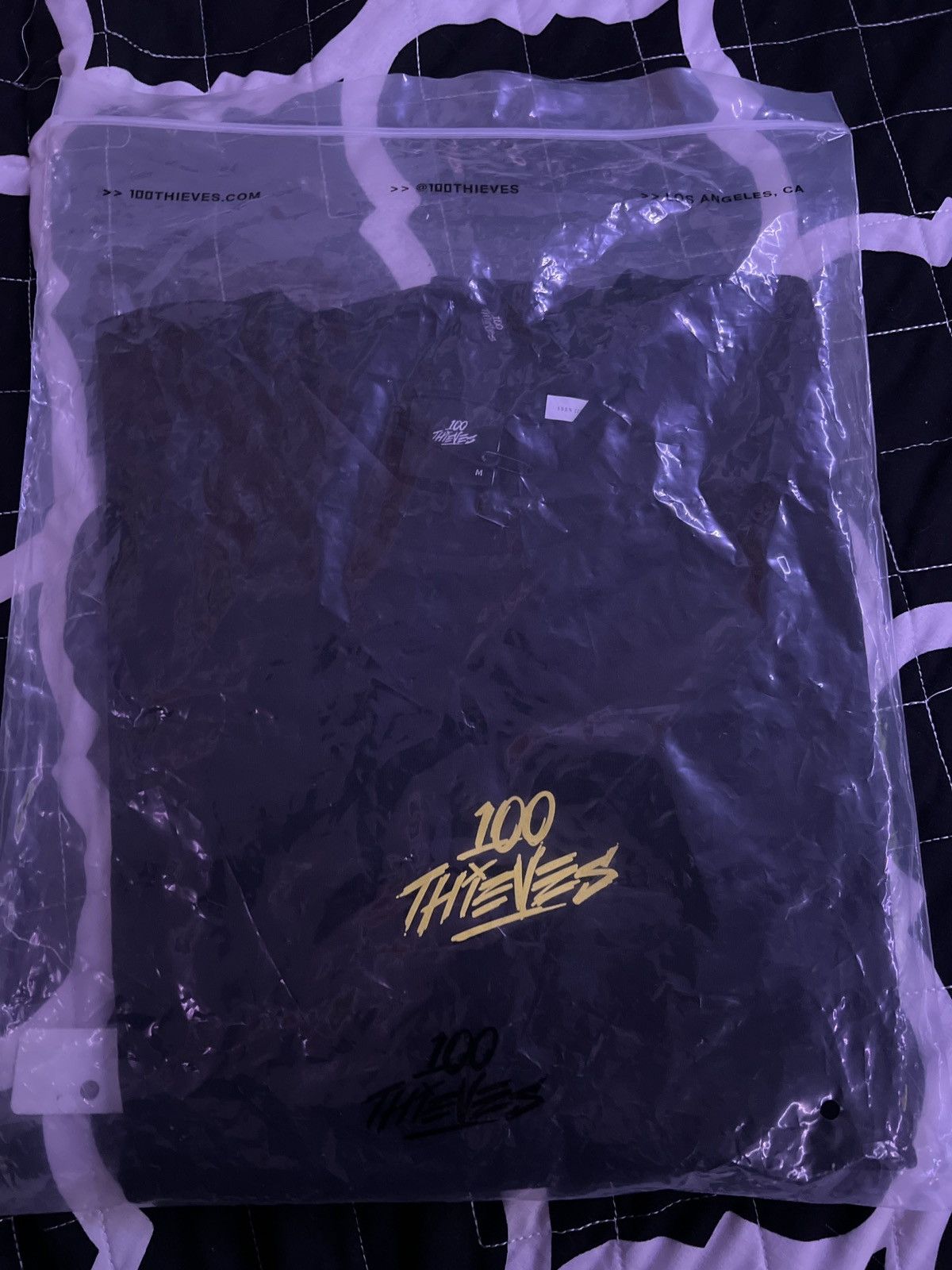 image of 100 Thieves No Camping L/s T-Shirt in Black, Men's (Size Medium)