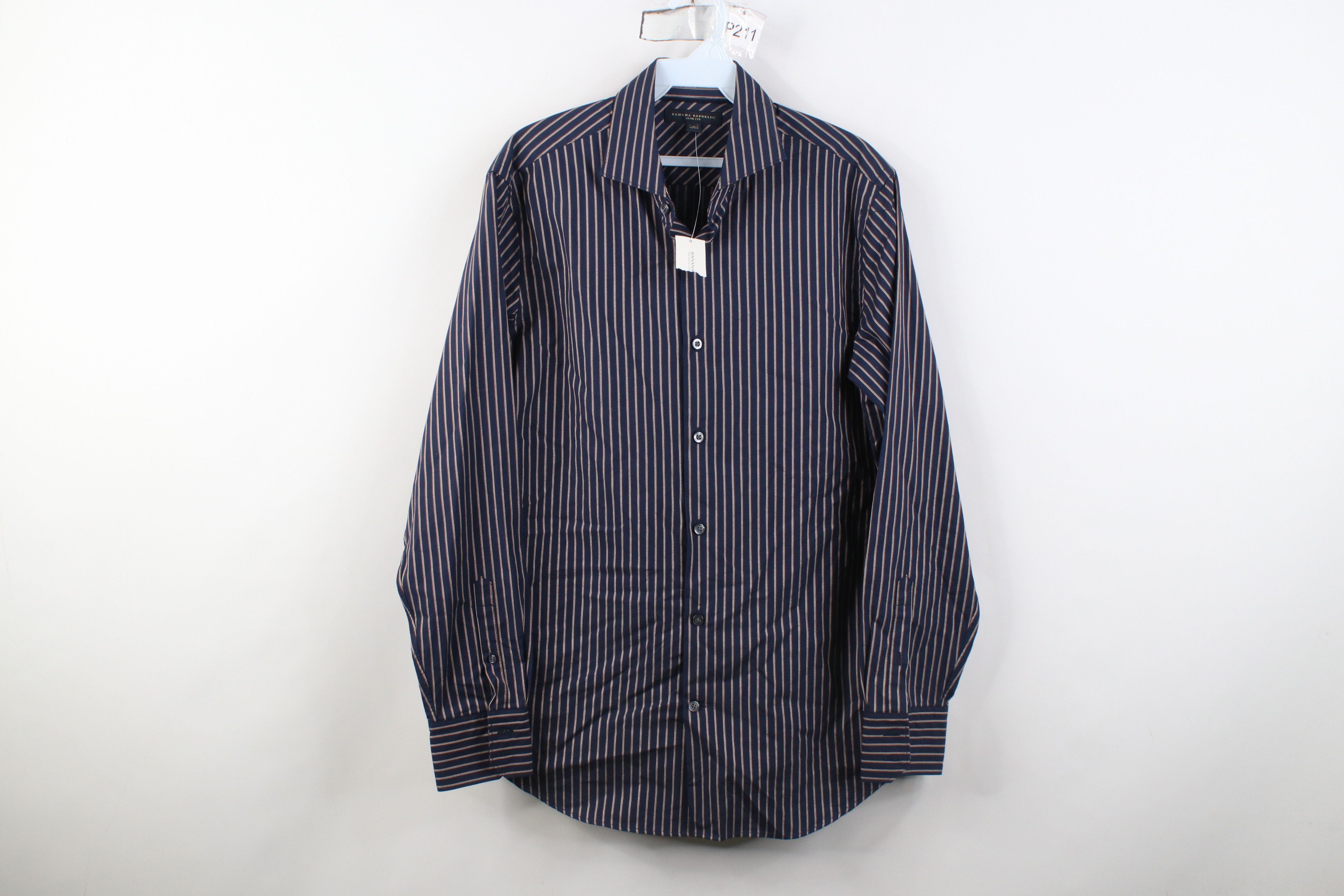Banana Republic Deadstock Vintage Y2K Banana Republic Striped Button Shirt Size US S / EU 44-46 / 1 - 1 Thumbnail