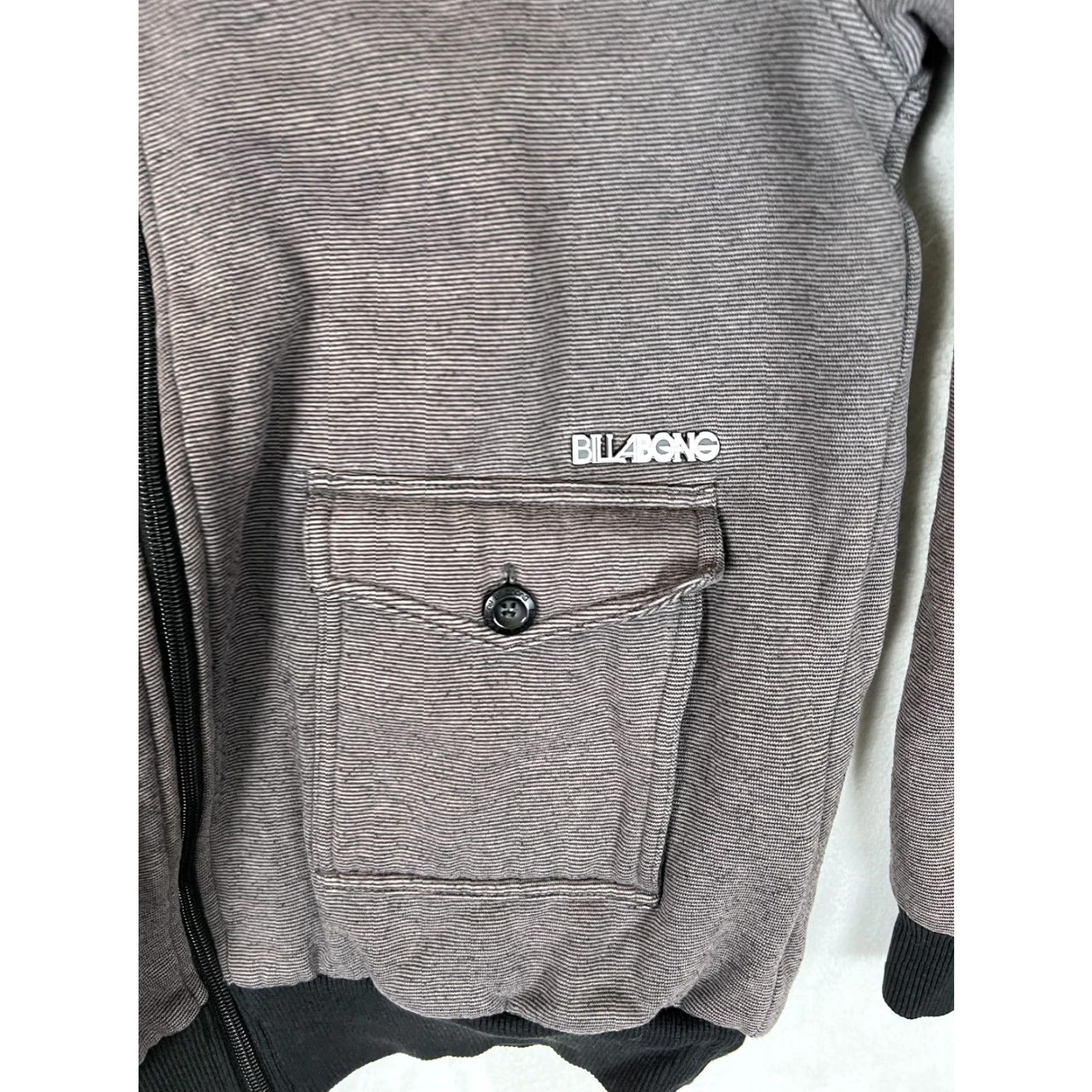 Billabong VINTAGE Billabong Jacket S Gray Fleece Lined Hooded Full Zip Boys Surf Popular Zip Size US S / EU 44-46 / 1 - 2 Thumbnail