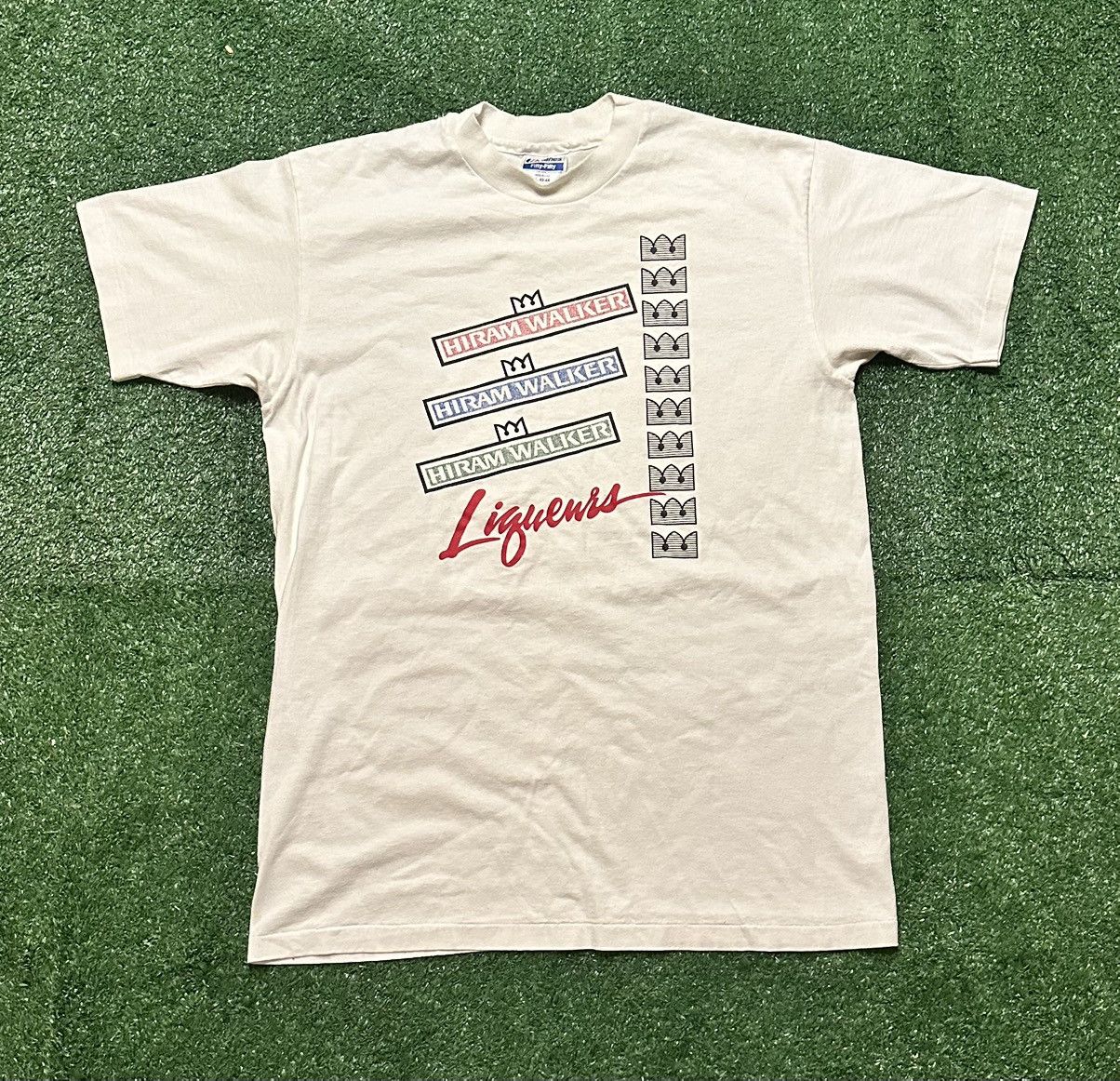 Hanes Vintage 80s Single Stitch Hiram Walker Liqueurs Promo Shirt Size US L / EU 52-54 / 3 - 1 Thumbnail