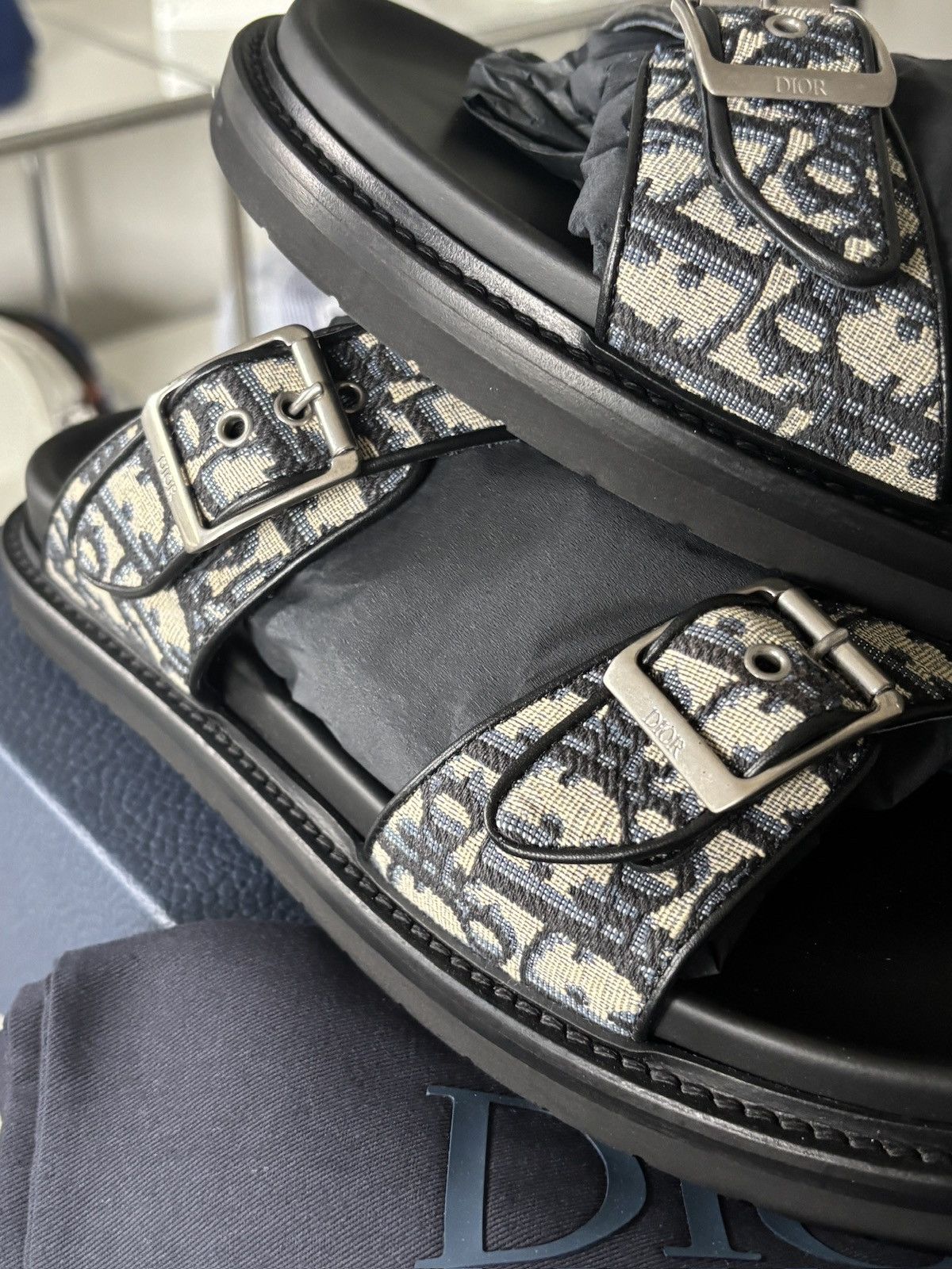 Dior DIOR | 47 | OBLIQUE LOGO SANDALS MULES Size US 14 / EU 47 - 6 Thumbnail