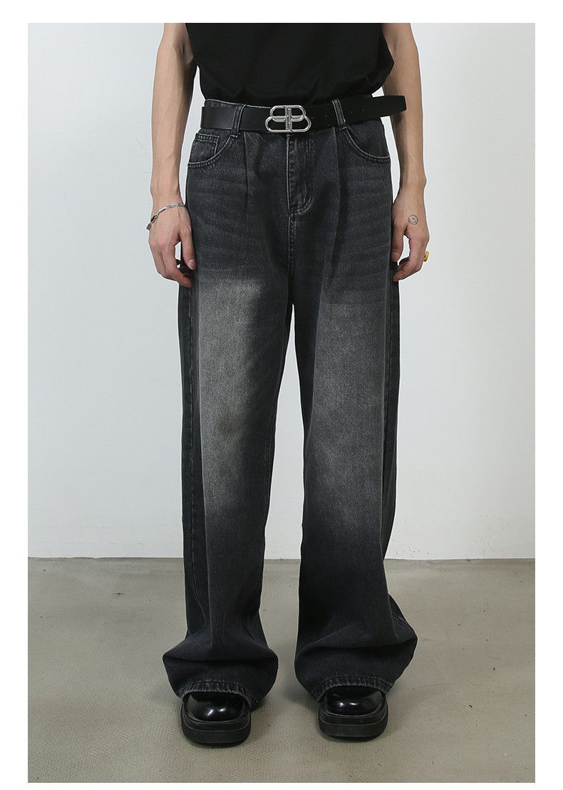 Vintage Japanese retro men's straight washed loose wide-leg jeans Size US 32 / EU 48 - 1 Thumbnail