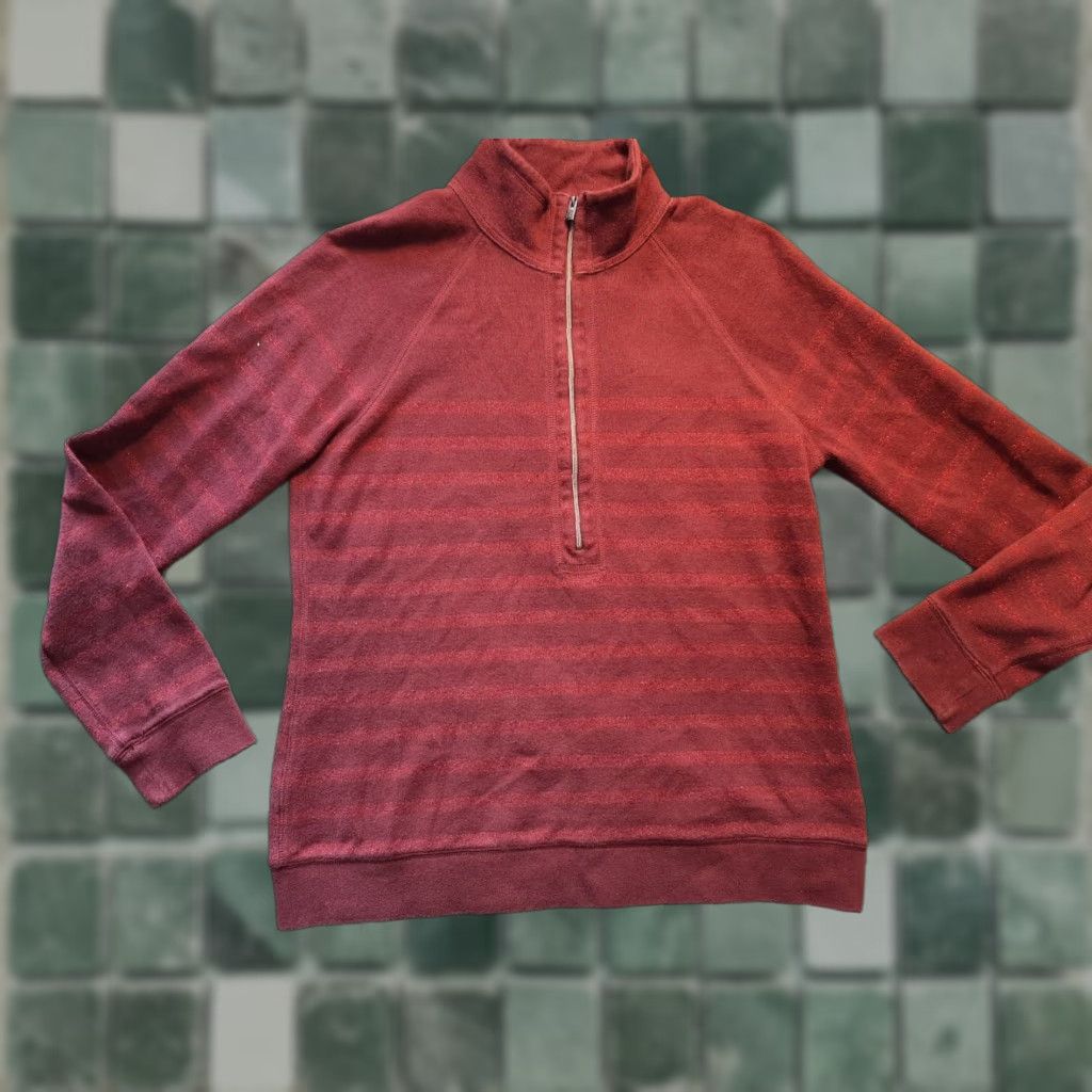 Tommy Bahama Tommy Bahama Sweatshirt Women's Small S Maroon Long Sleeve Half Zip Pullover All Seasons Relax Logo Knit Casual Activewear Shirt Size S / US 4 / IT 40 - 1 Thumbnail