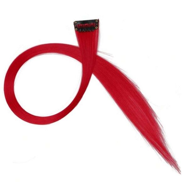 Other 5 Pcs 20 Inches Red Synthetic Hair Extensions Size ONE SIZE - 4 Thumbnail